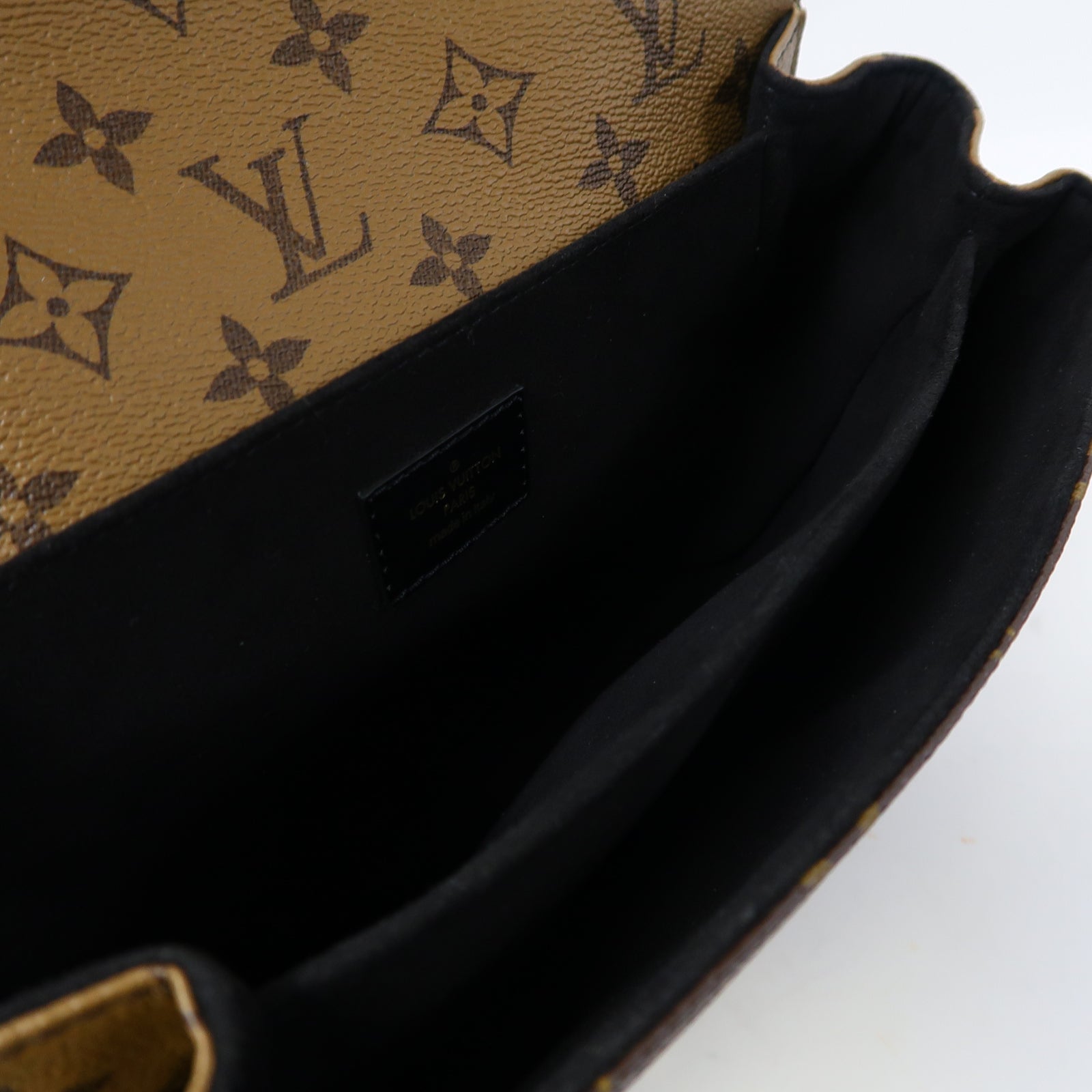 LOUIS VUITTON Monogram Reverse Pochette Métis金扣手挽肩背兩用袋啡色