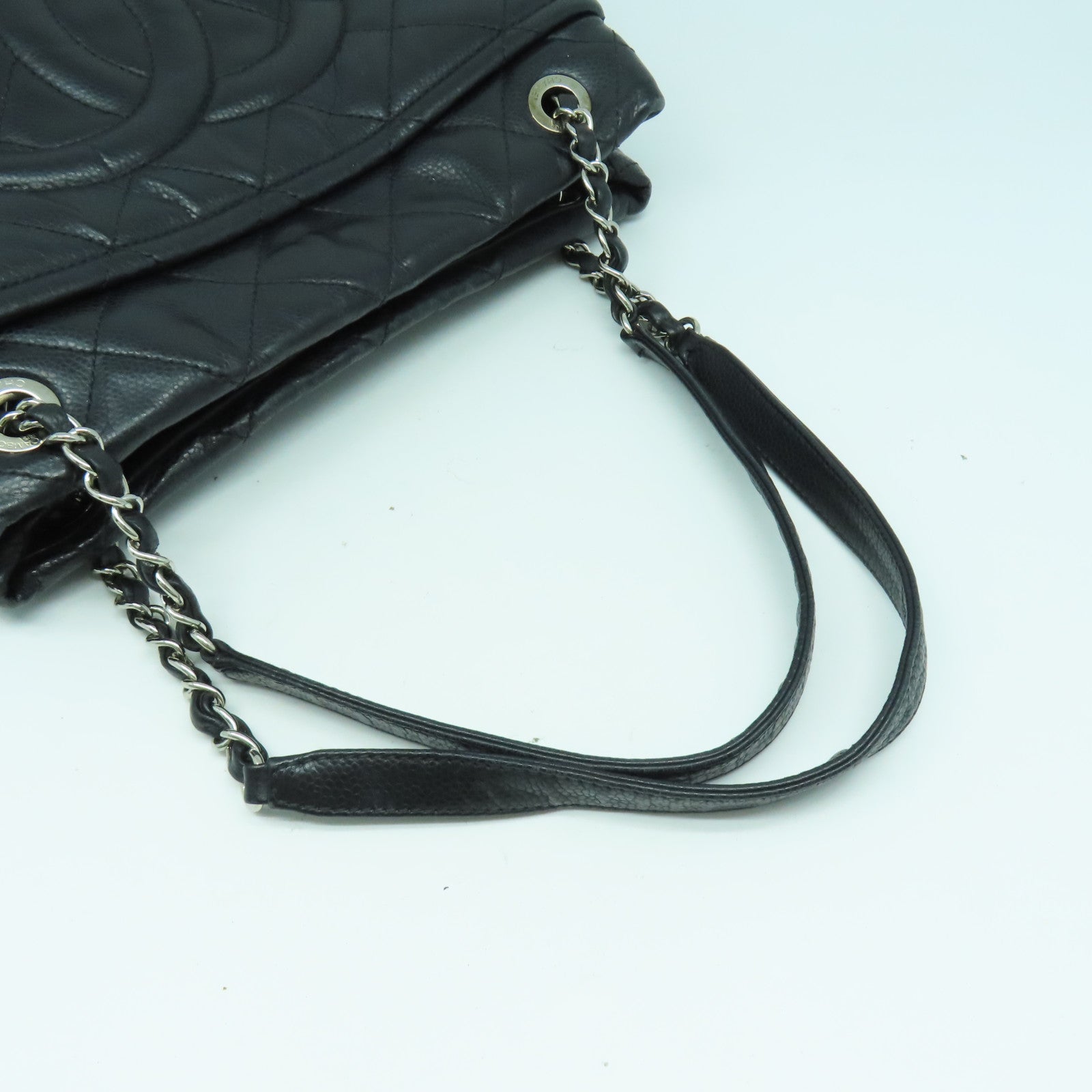 CHANEL 【激減優惠】菱格牛皮皮革Shoulder Bag銀扣肩背袋黑色