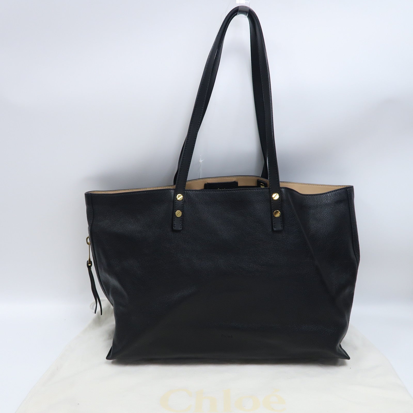 Chloe 牛皮皮革Dylan Tote Bag金扣手挽袋黑色