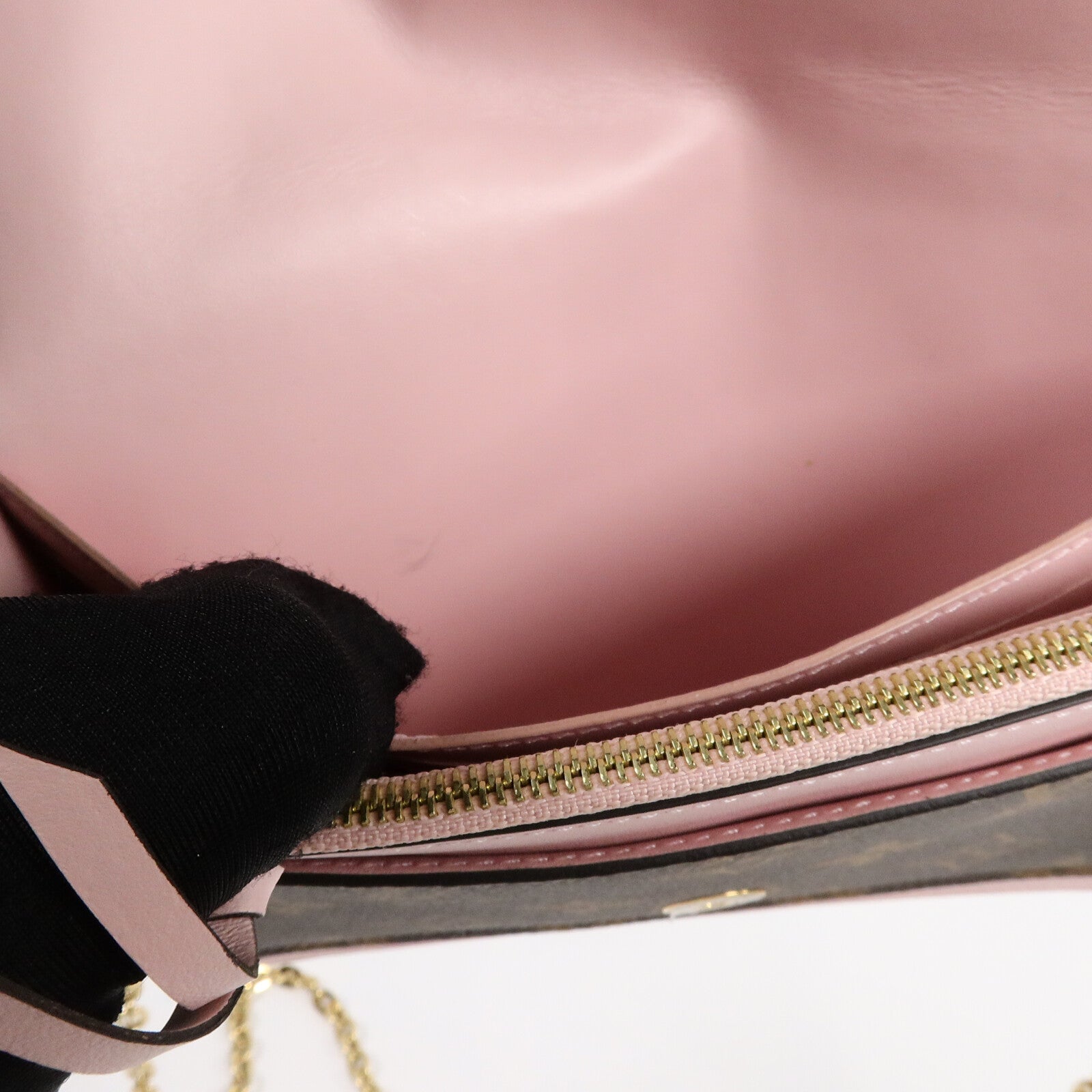 LOUIS VUITTON Monogram Flore Chain Wallet鏈帶肩背袋
