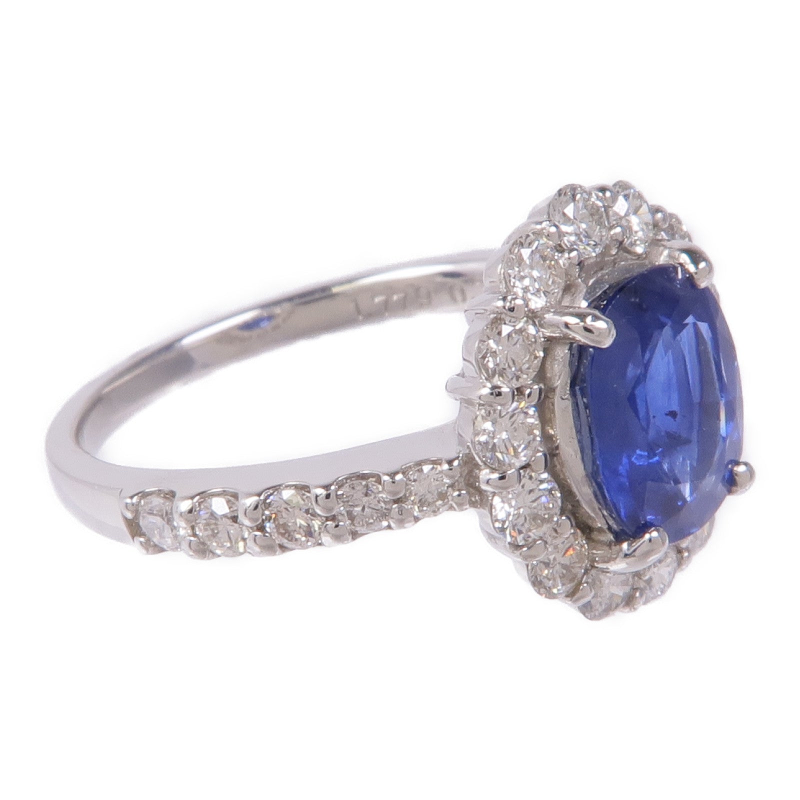 JEWELRY PT950鉑金Sapphire/Diamond Ring藍寶石/鑽石戒指US#5.75