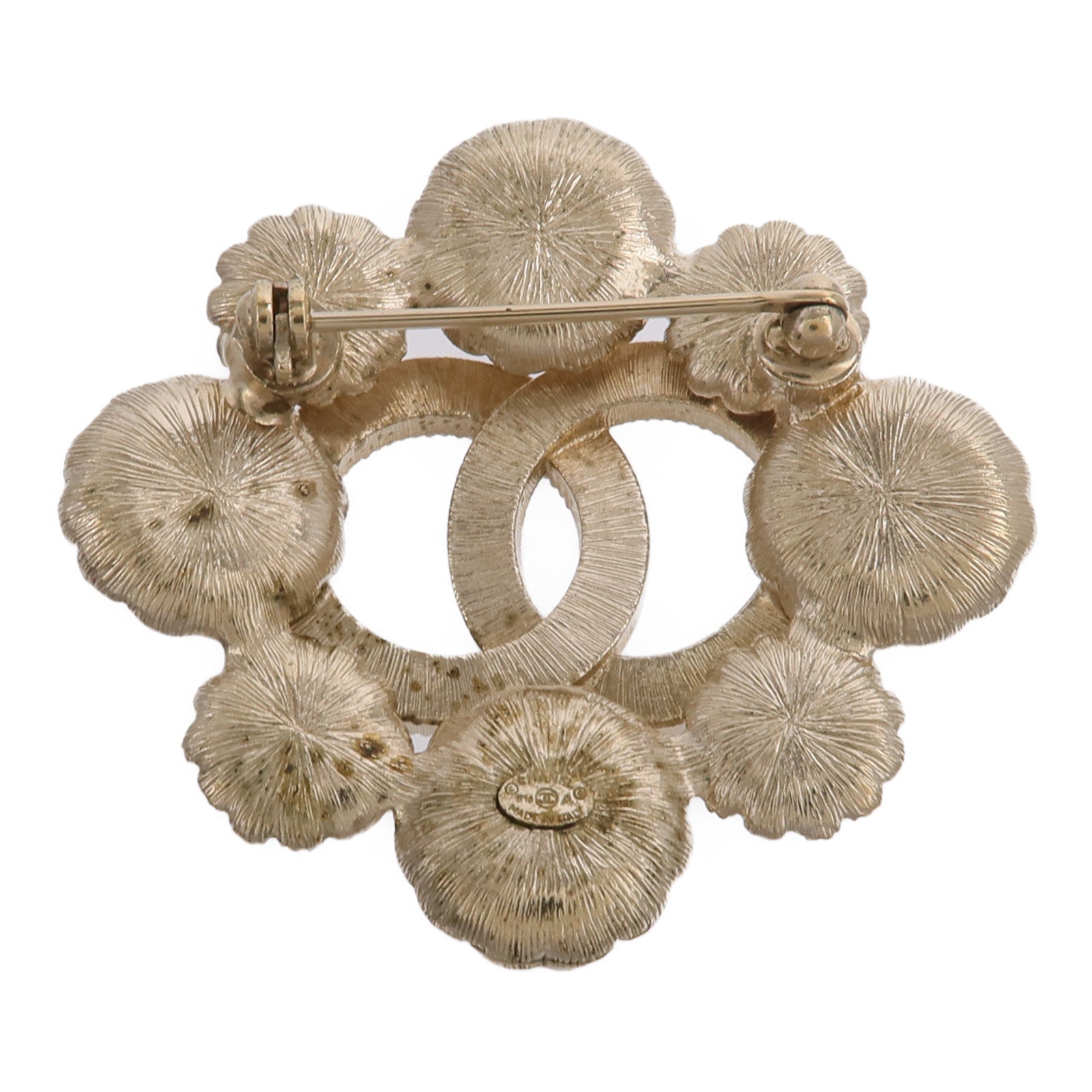 CHANEL 金屬Floral CC Brooch胸針