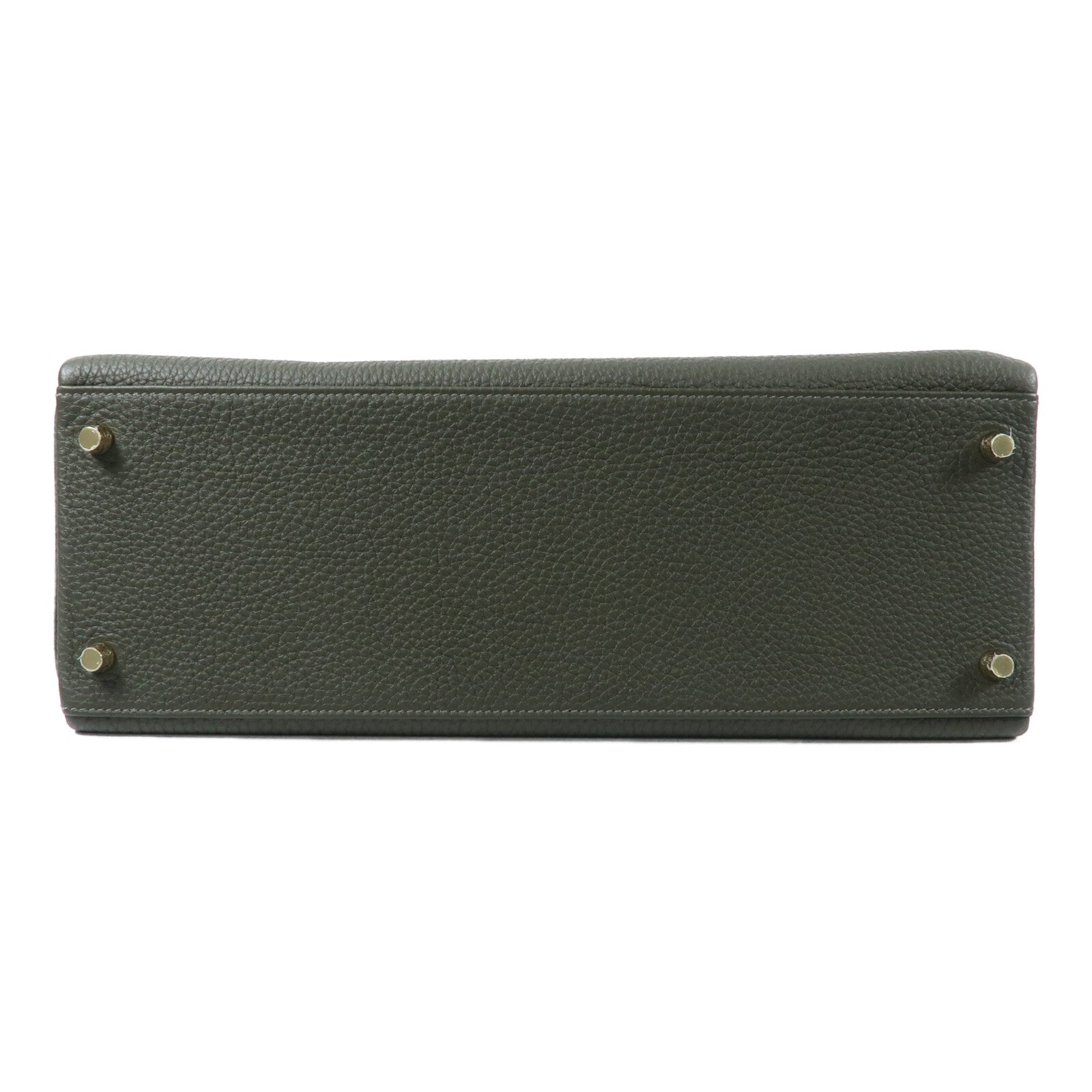 HERMES Clemence皮革Kelly 35手挽肩背兩用袋Vert Olive