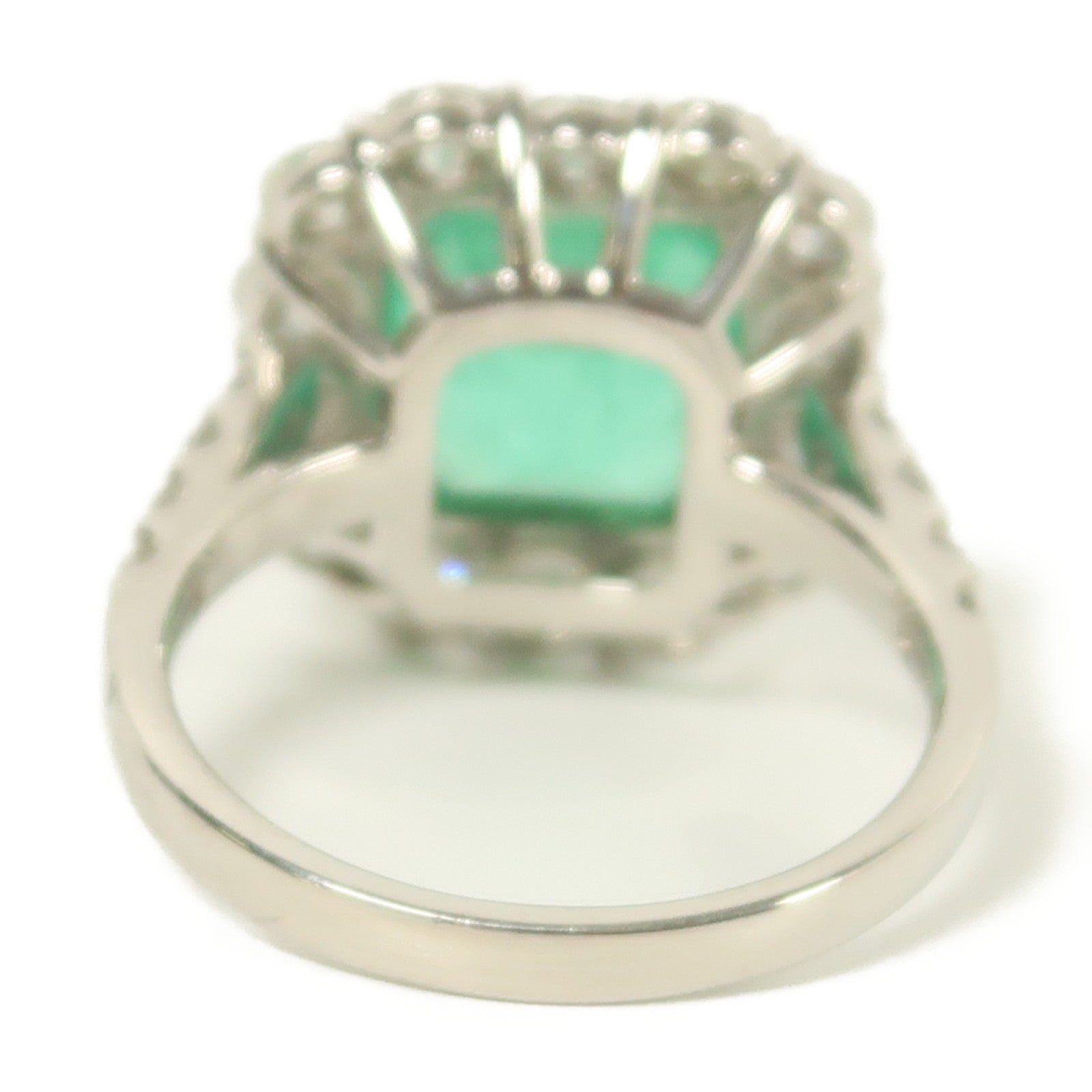 JEWELRY 【激減優惠】PT900鉑金 Ring 4.7ct綠寶石/1.78ct鑽石戒指銀色US#6.5
