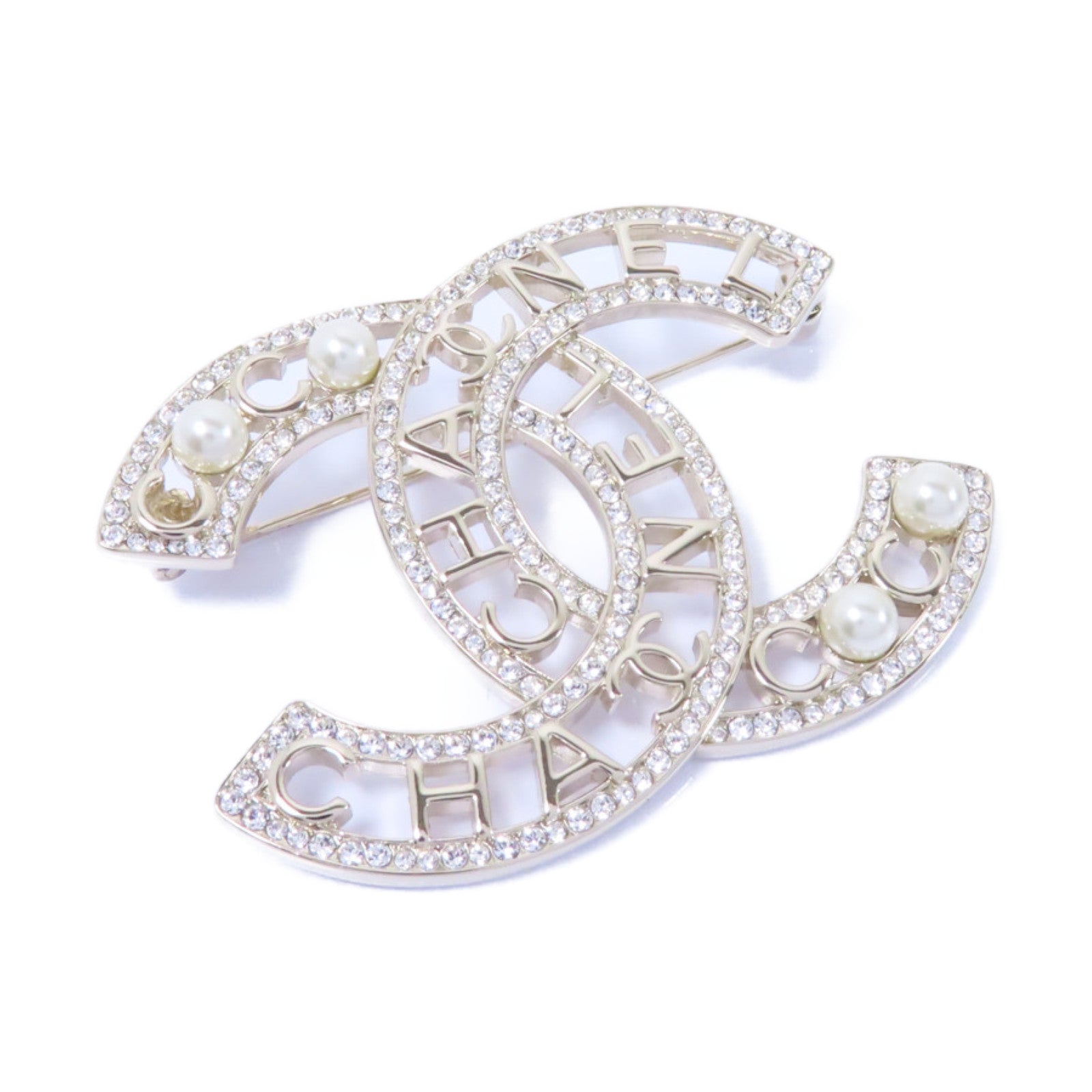 CHANEL PVC/金屬Brooch胸針銀色/白色