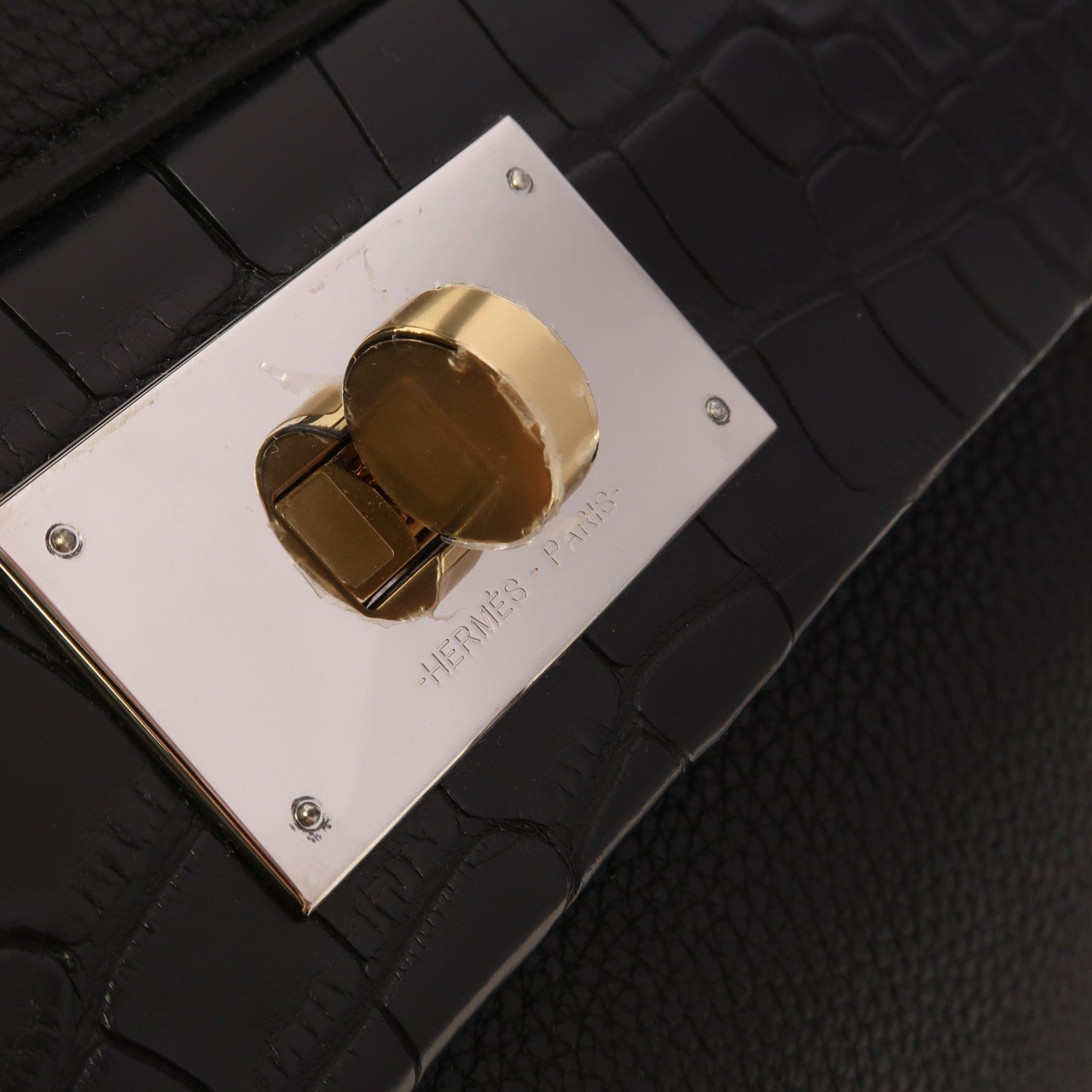 HERMES Togo/Alligator皮革24/24 Touch銀扣手挽肩背兩用袋