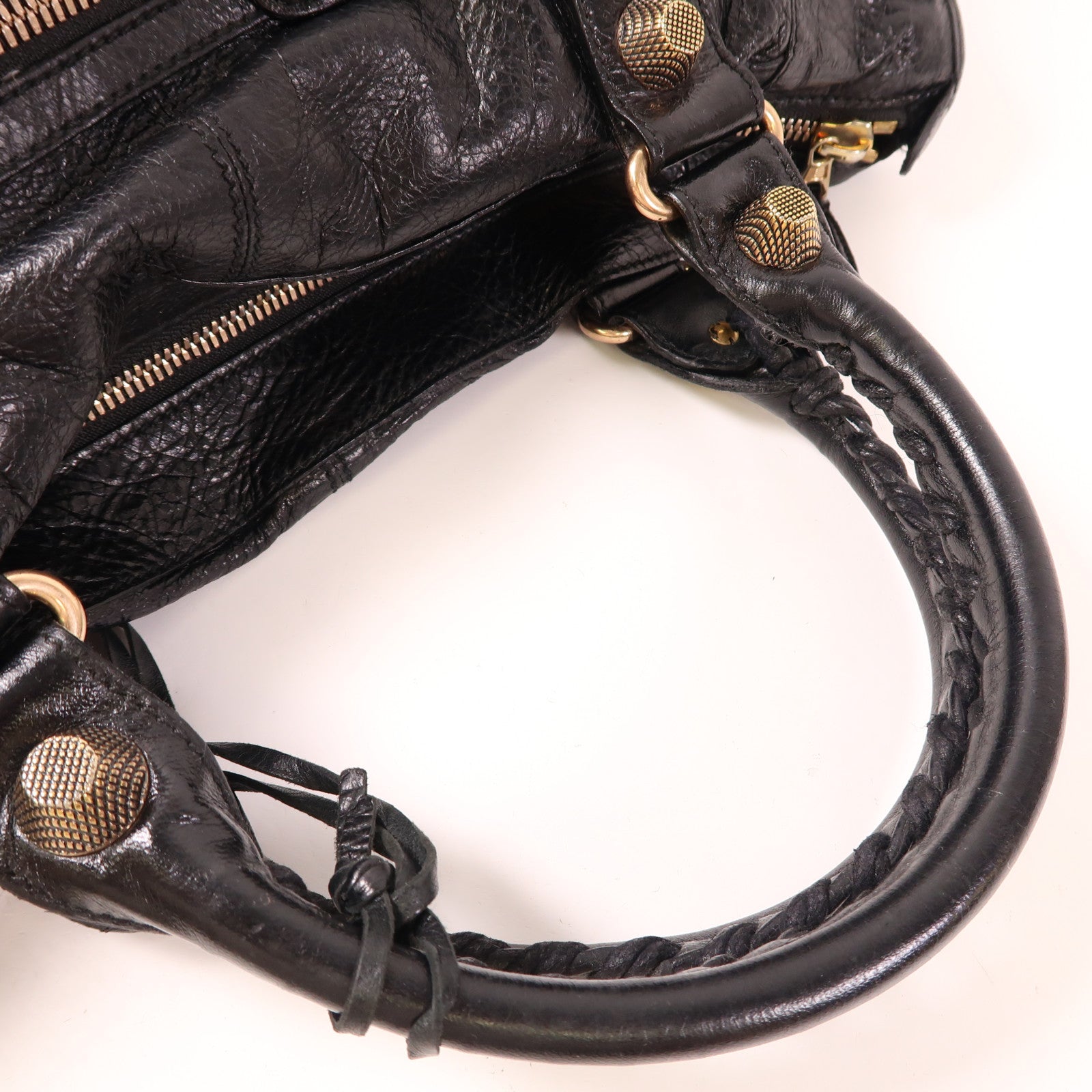 BALENCIAGA 牛皮皮革Giant Work金扣手挽袋