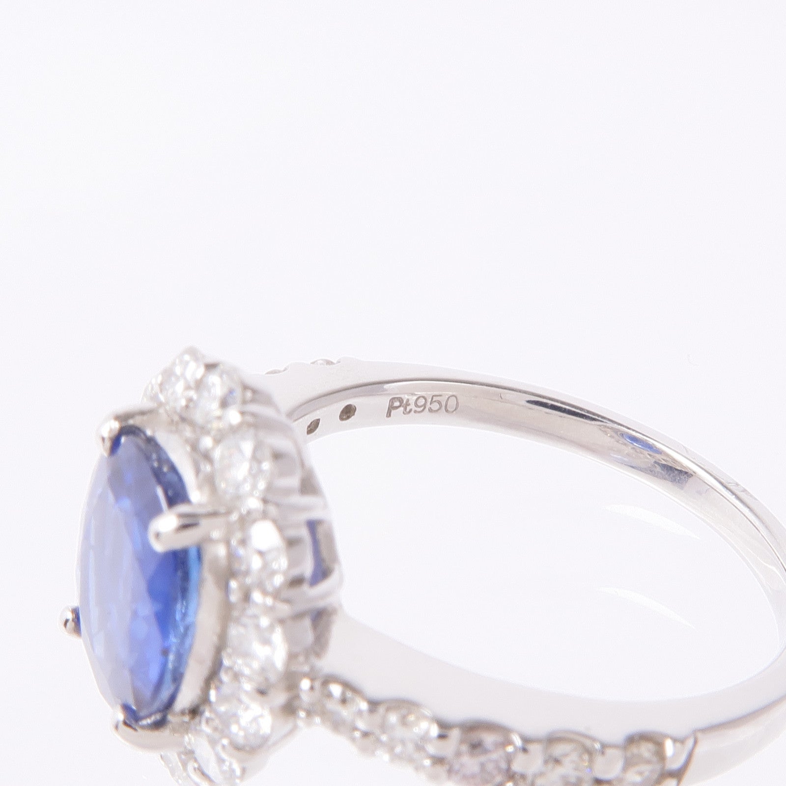 JEWELRY PT950鉑金Sapphire/Diamond Ring藍寶石/鑽石戒指US#5.75
