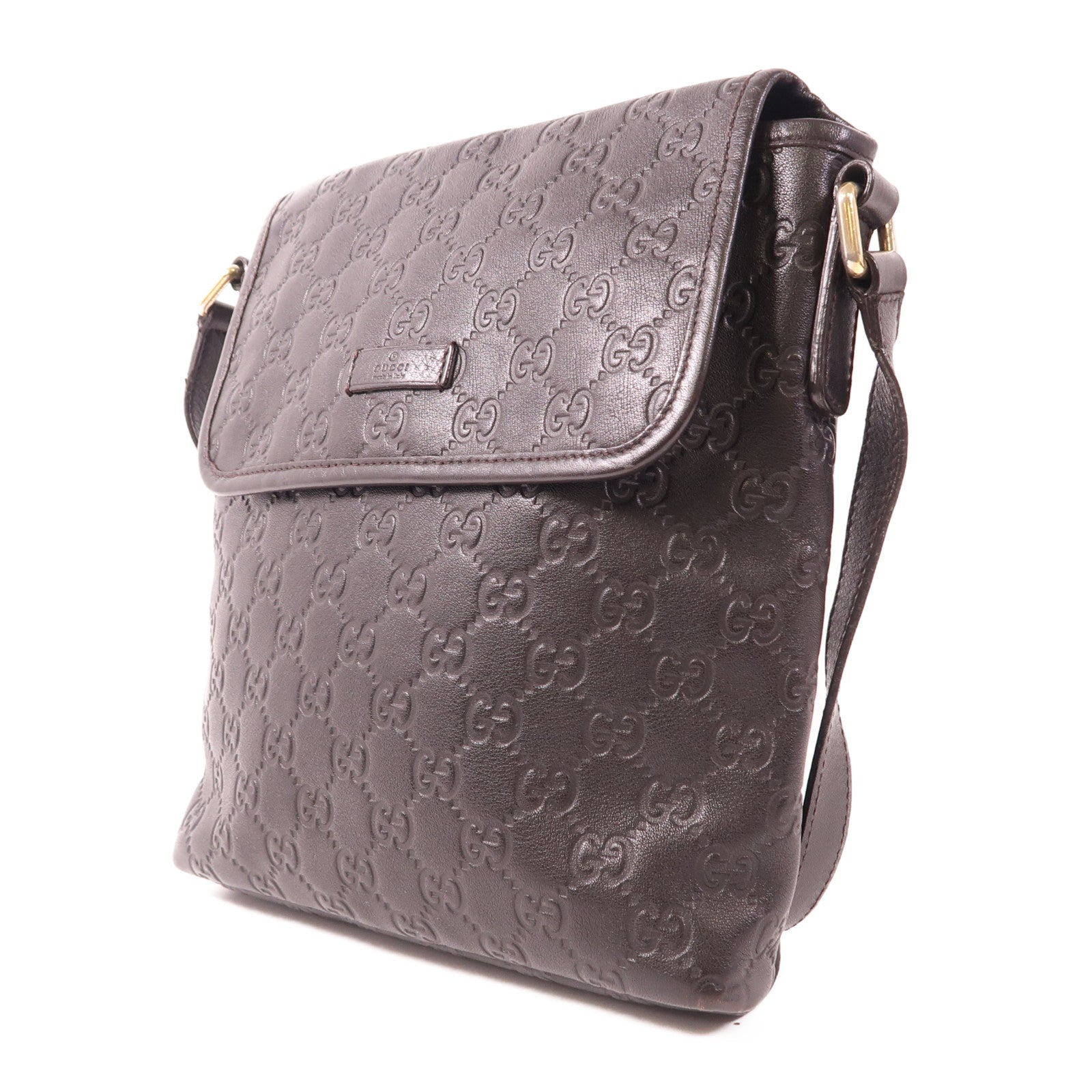 GUCCI GG GHW Crossbody Bag Shoulder Bag 223666 Calfskin Leather Brown