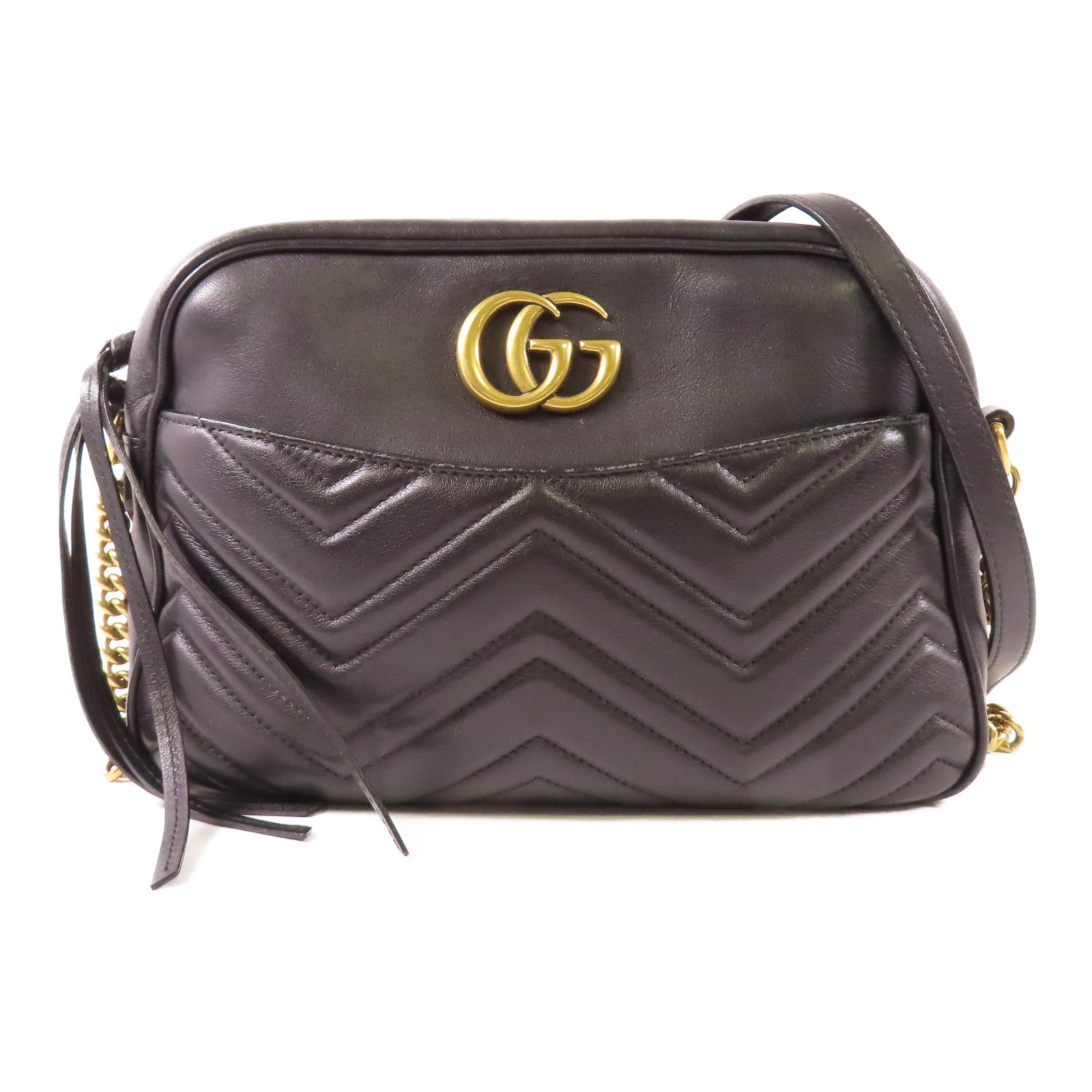 GUCCI 【激減優惠】牛皮皮革GG Marmont Chain Shoulder金扣肩背袋