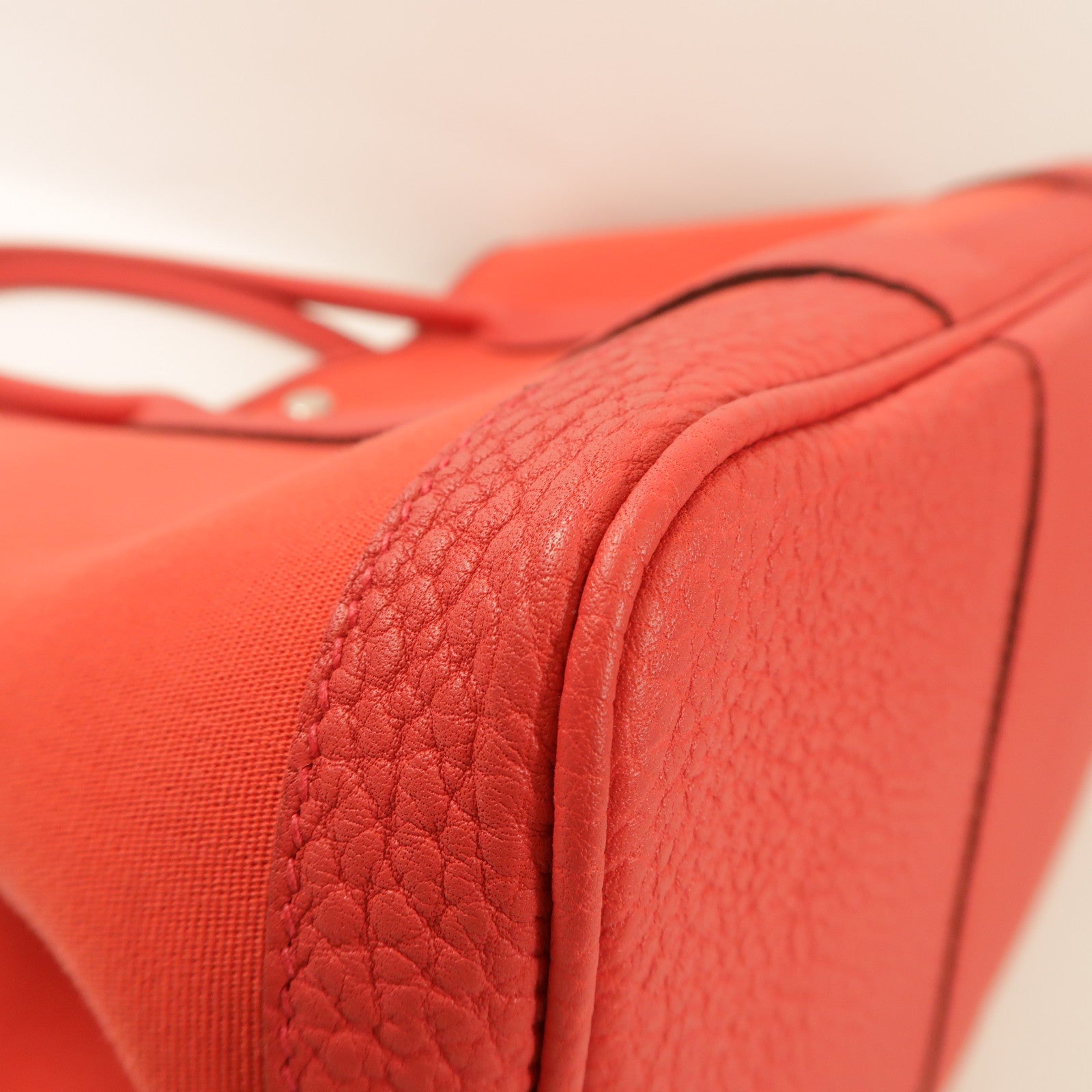 HERMES 帆布Garden Party PM手挽袋銀扣Bougainvillier
