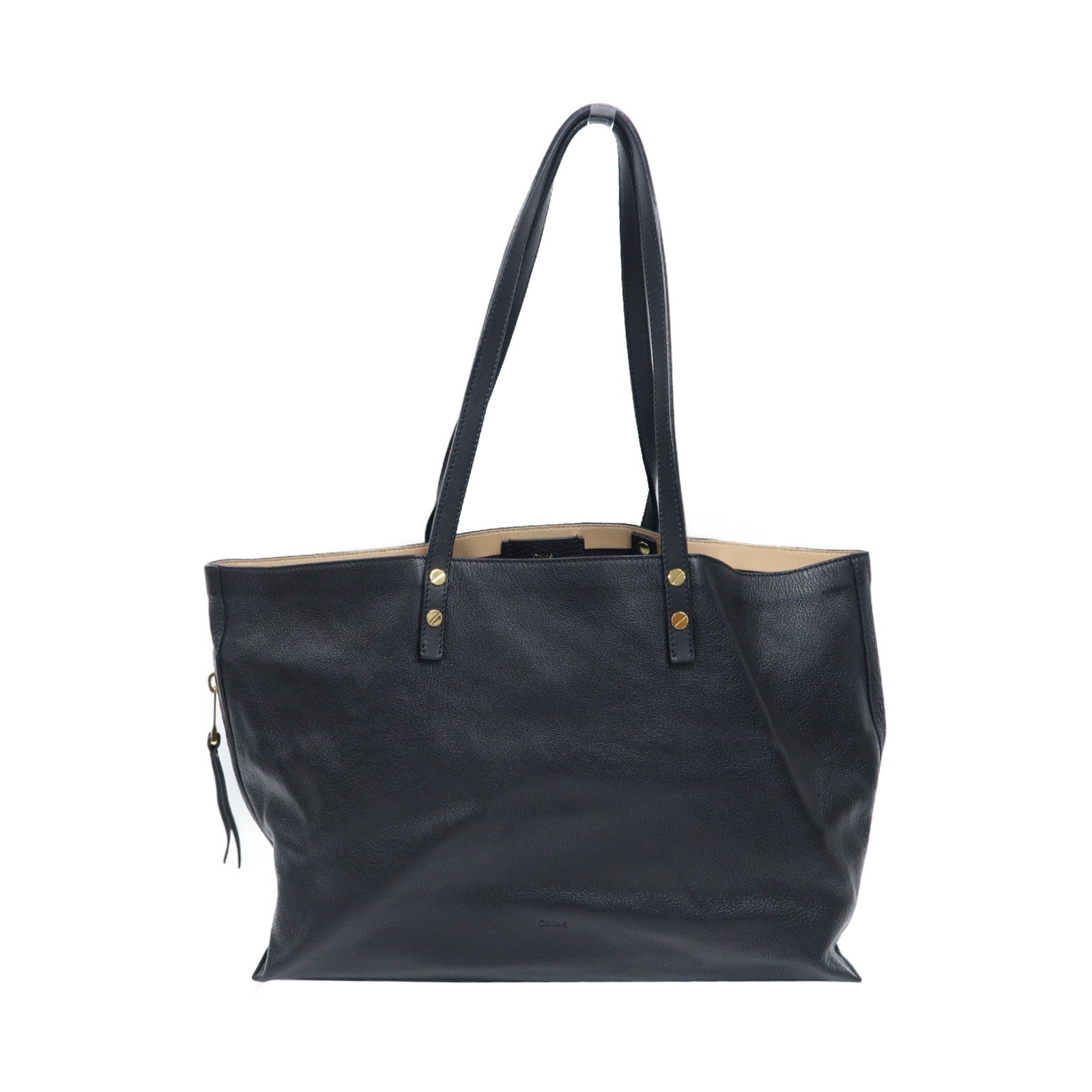 Chloe 牛皮皮革Dylan Tote Bag金扣手挽袋黑色