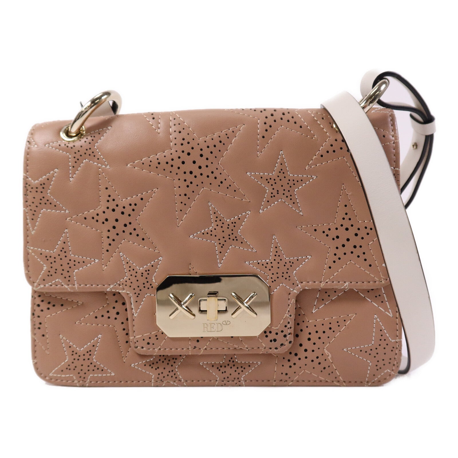 Valentino 【激減優惠】牛皮皮革Shoulder Bag金扣肩背袋