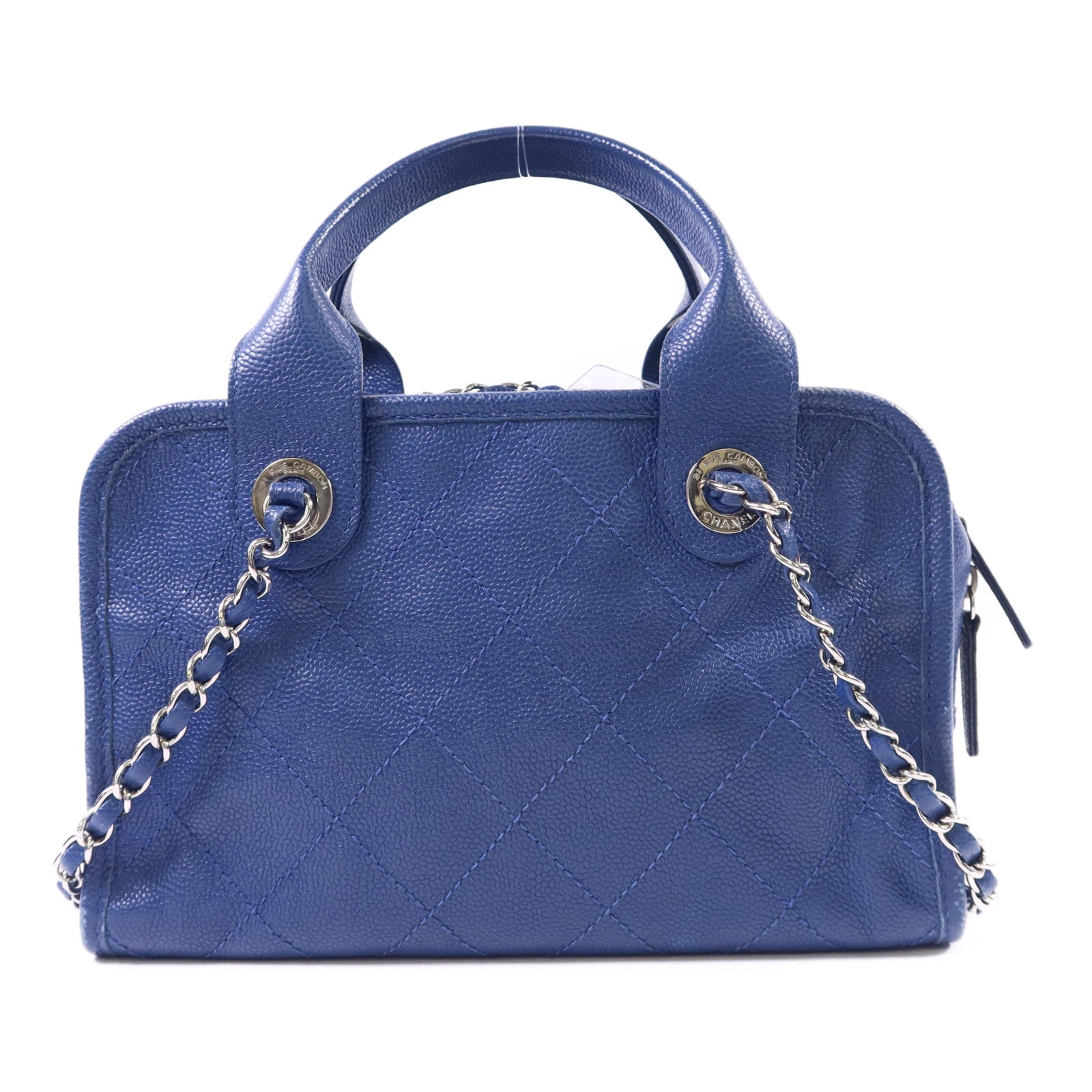 CHANEL 【激減優惠】牛皮皮革Chain Shoulder Bag銀扣鏈帶手挽肩背兩用袋