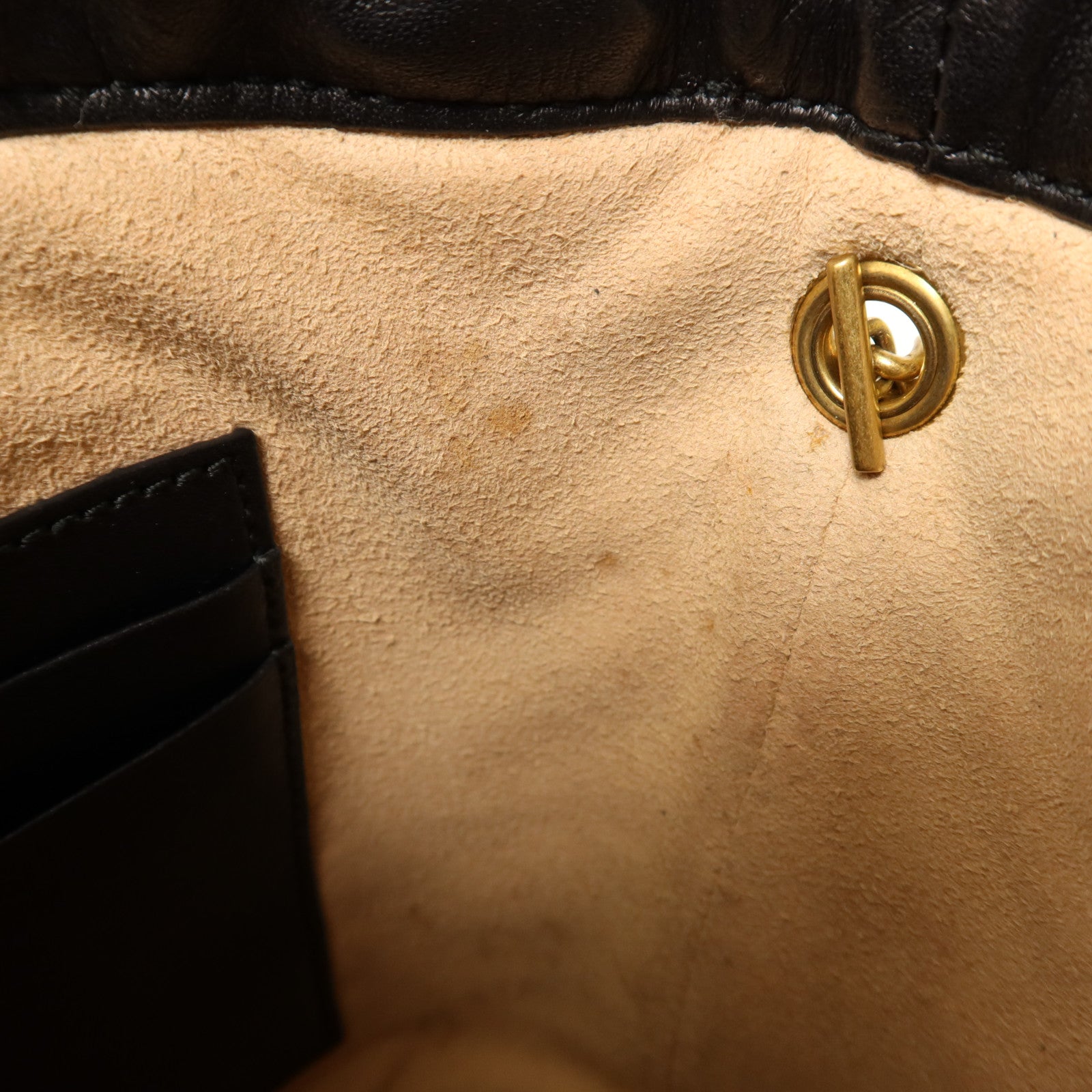 GUCCI 【激減優惠】牛皮皮革GG Marmont Bucket金扣鏈帶肩背袋