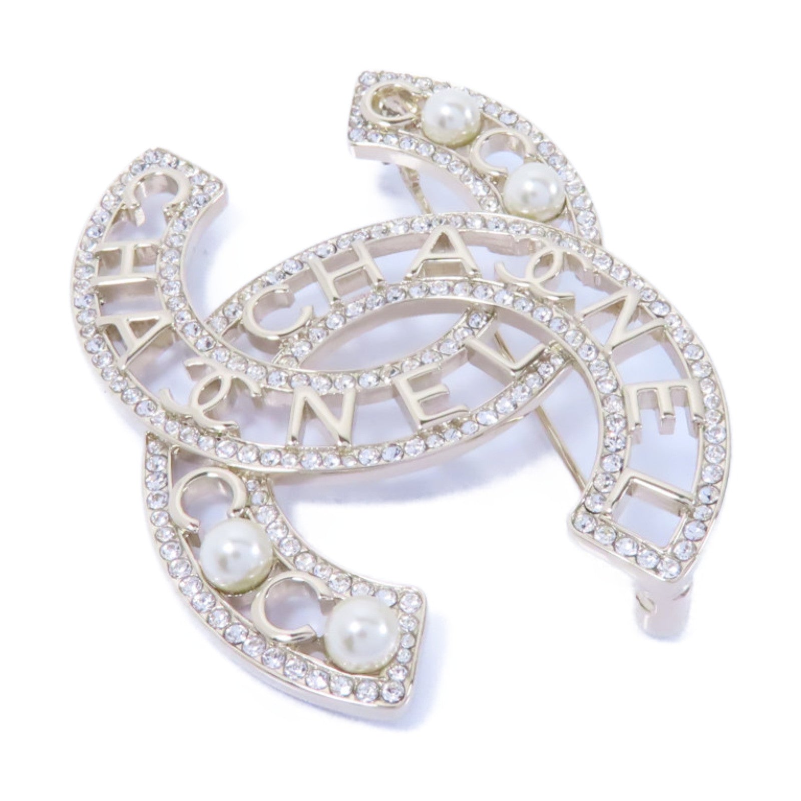 CHANEL PVC/金屬Brooch胸針銀色/白色