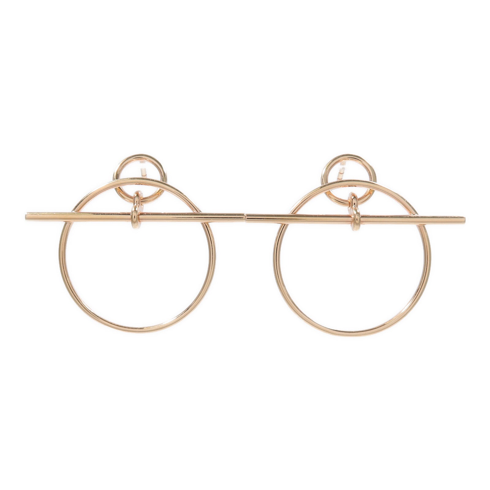 HERMES 18K玫瑰金Loop Earrings耳環