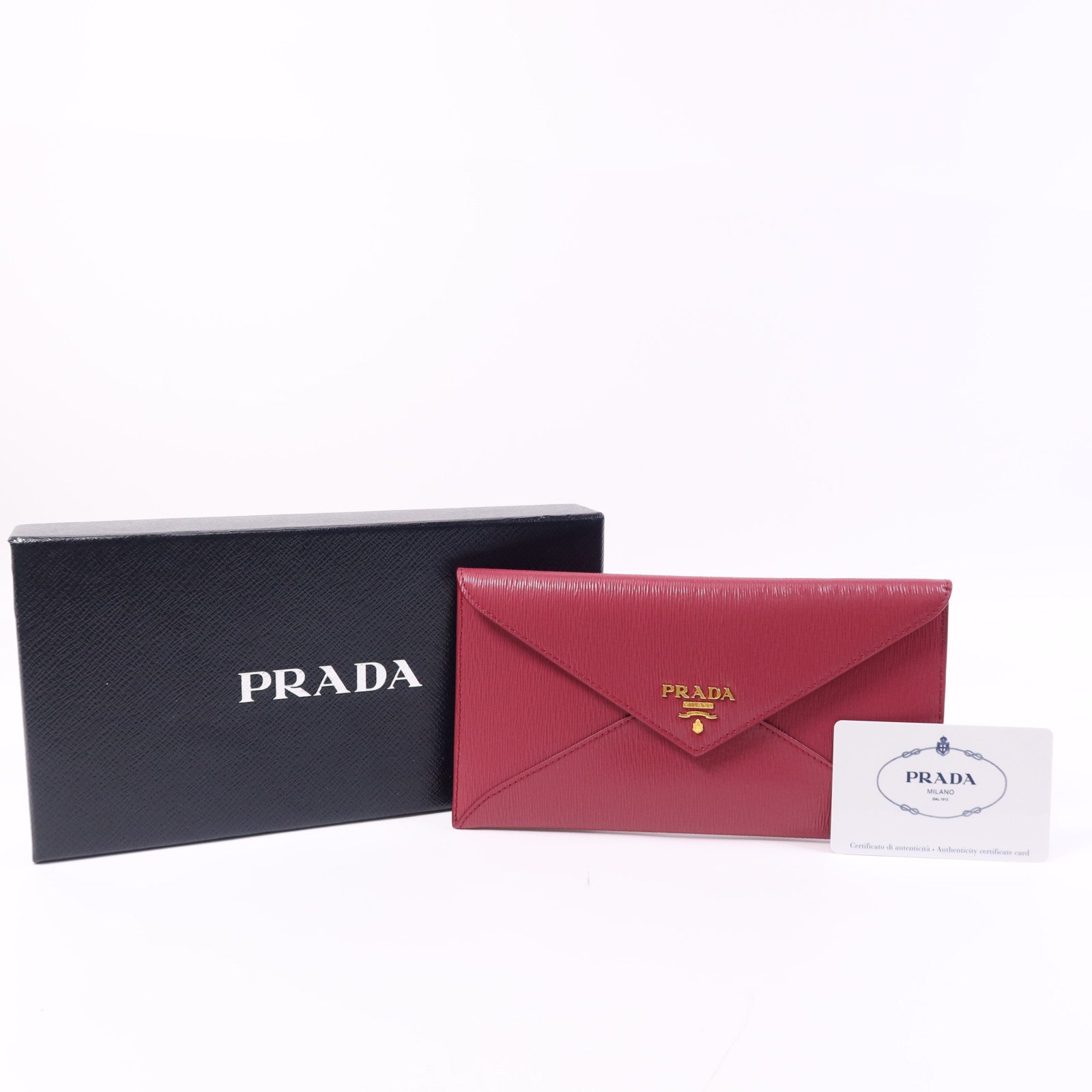 PRADA 牛皮皮革Long Wallet金扣錢包