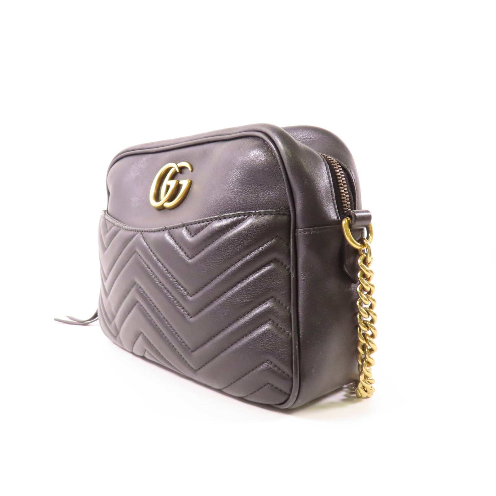 GUCCI 【激減優惠】牛皮皮革GG Marmont Chain Shoulder金扣肩背袋