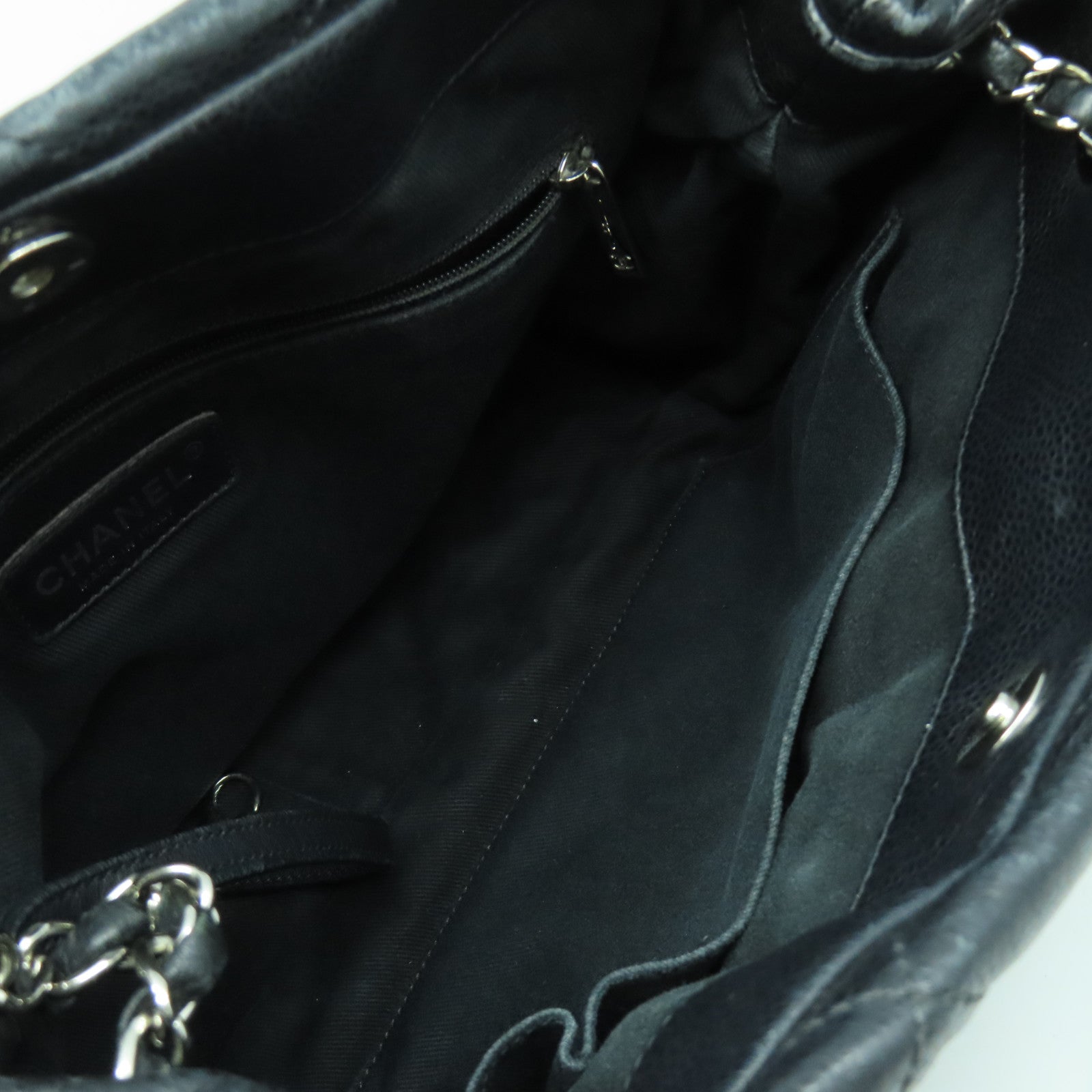 CHANEL 【激減優惠】菱格牛皮皮革Shoulder Bag銀扣肩背袋黑色