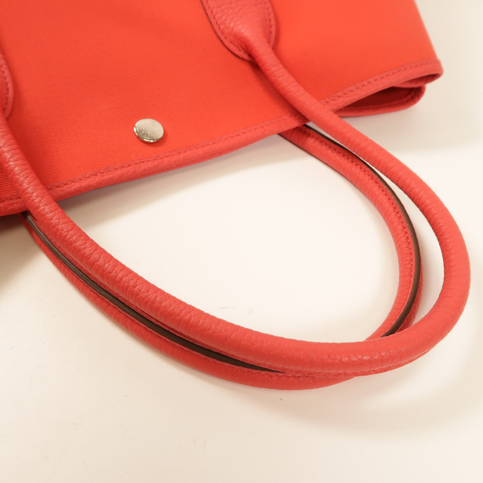 HERMES 帆布Garden Party PM手挽袋銀扣Bougainvillier