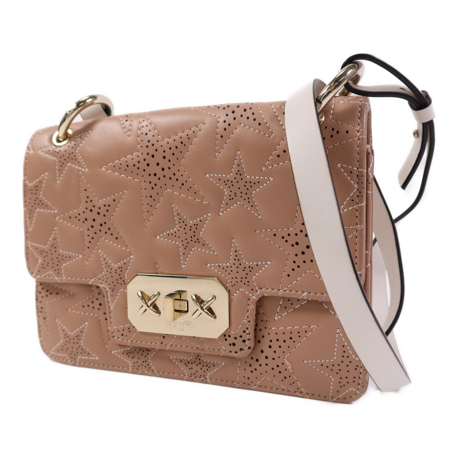 Valentino 【激減優惠】牛皮皮革Shoulder Bag金扣肩背袋