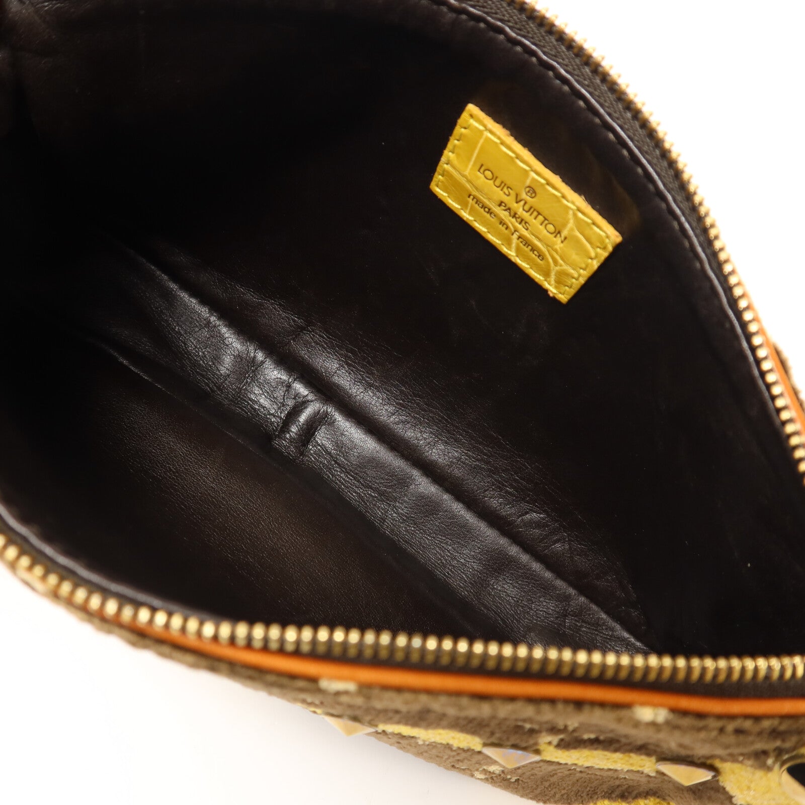 LOUIS VUITTON 牛皮皮革/絨布/鱷魚皮革L'oeil Pochette鏈帶肩背袋