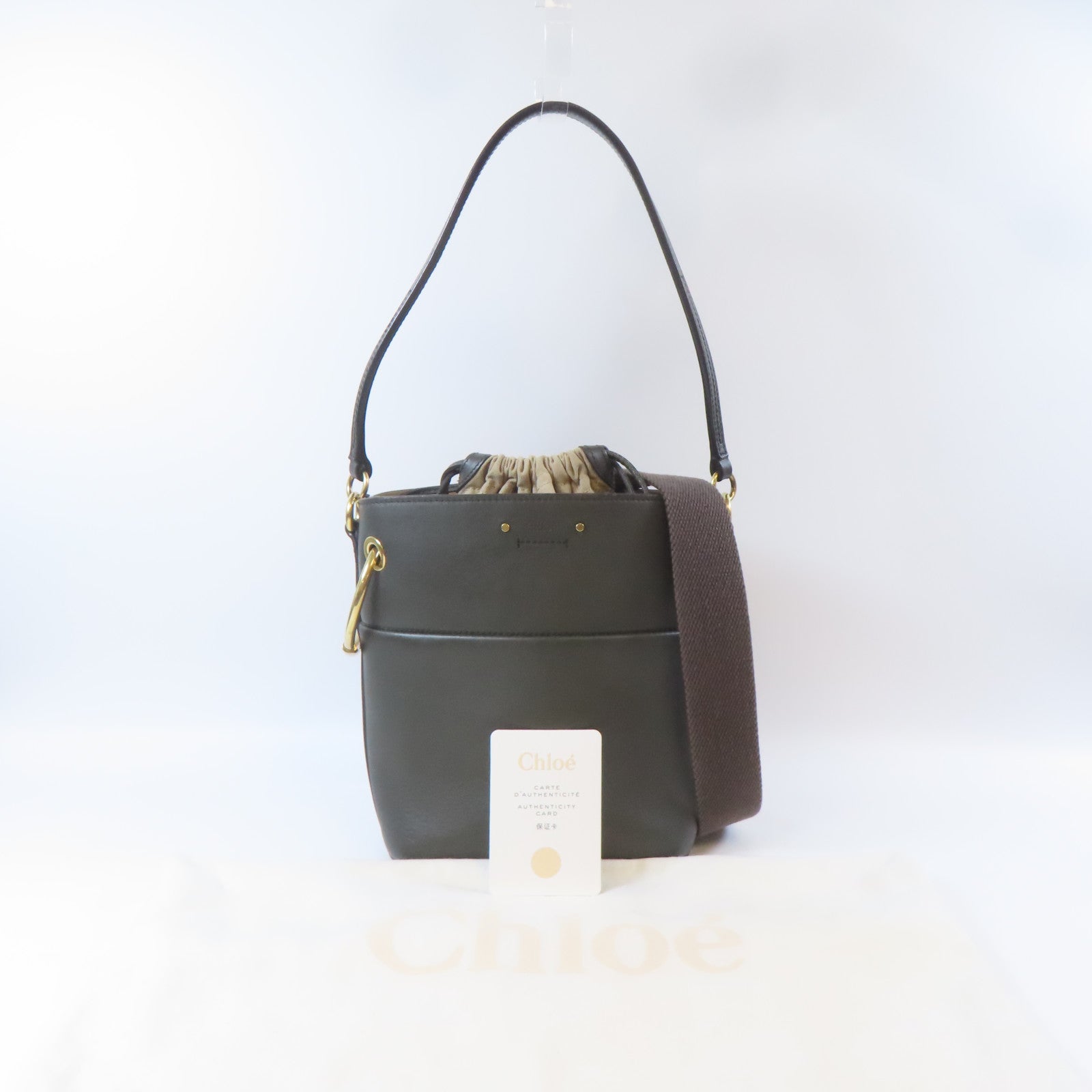Chloe 牛皮皮革2way Shoulder Bag金扣手挽肩背兩用袋綠色