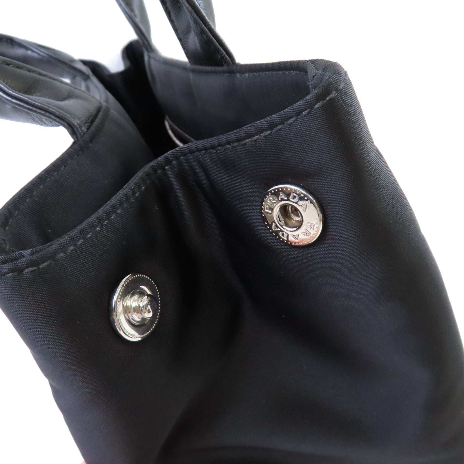 PRADA 尼龍Nero Tessuto 2Way Shoulder Bag銀扣手挽肩背兩用袋黑色