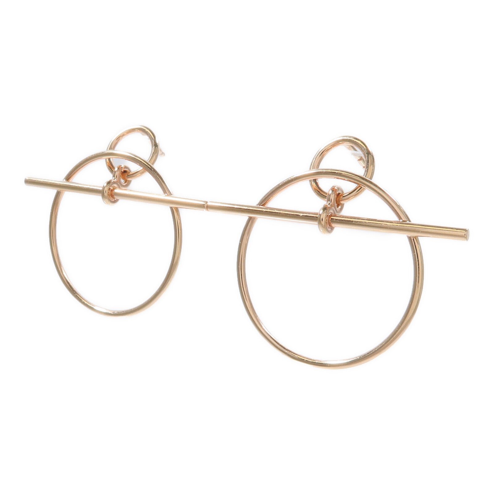HERMES 18K玫瑰金Loop Earrings耳環