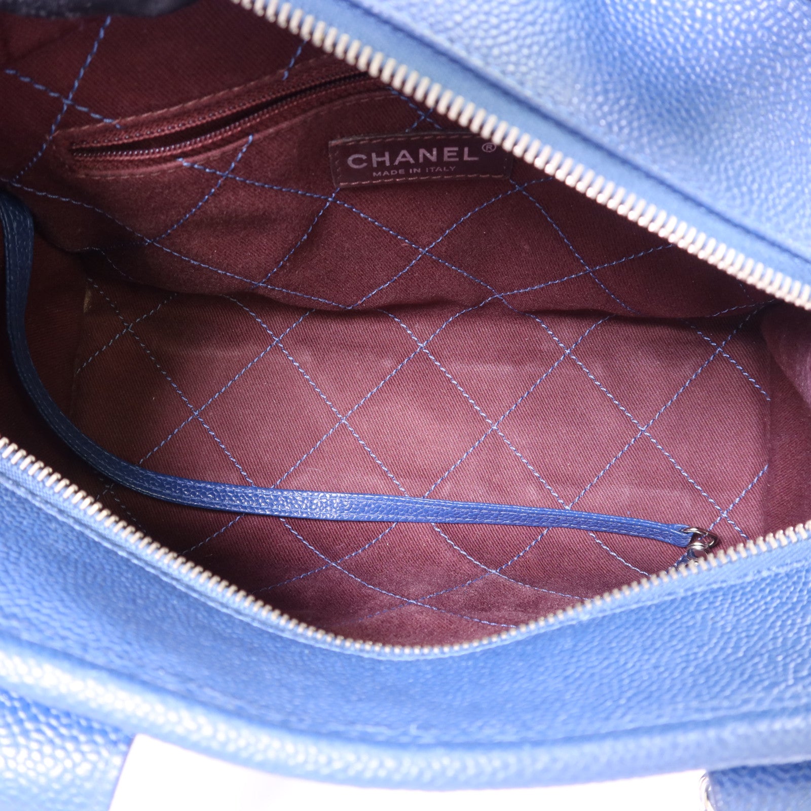 CHANEL 牛皮皮革Chain Shoulder Bag銀扣鏈帶手挽肩背兩用袋