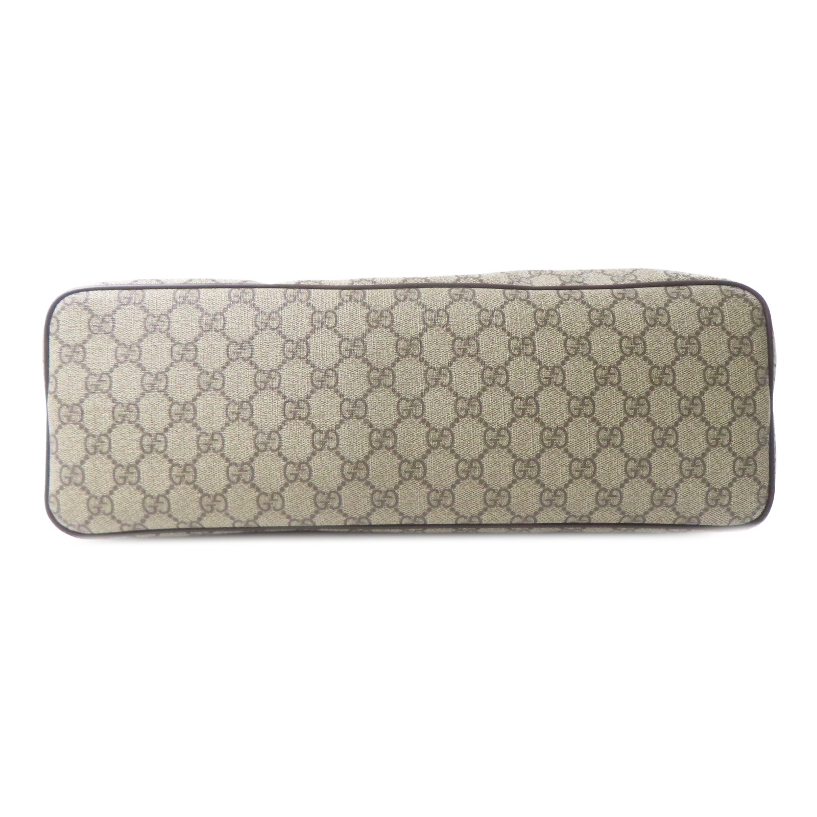 GUCCI 塗層帆布Tote Bag金扣手挽肩背兩用袋棕色
