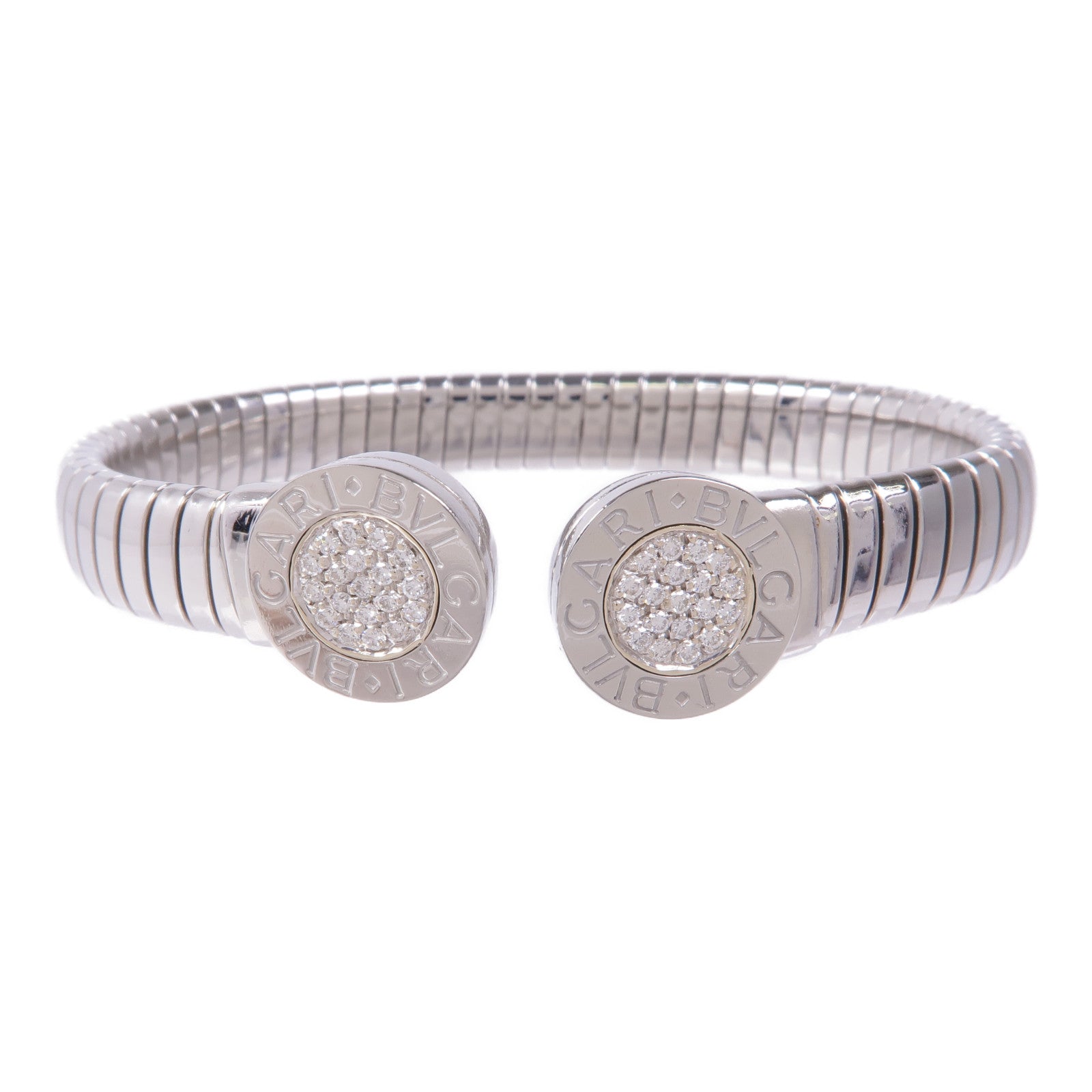BVLGARI 鋼Tubogas Diamond Bracelet鑽石手鐲