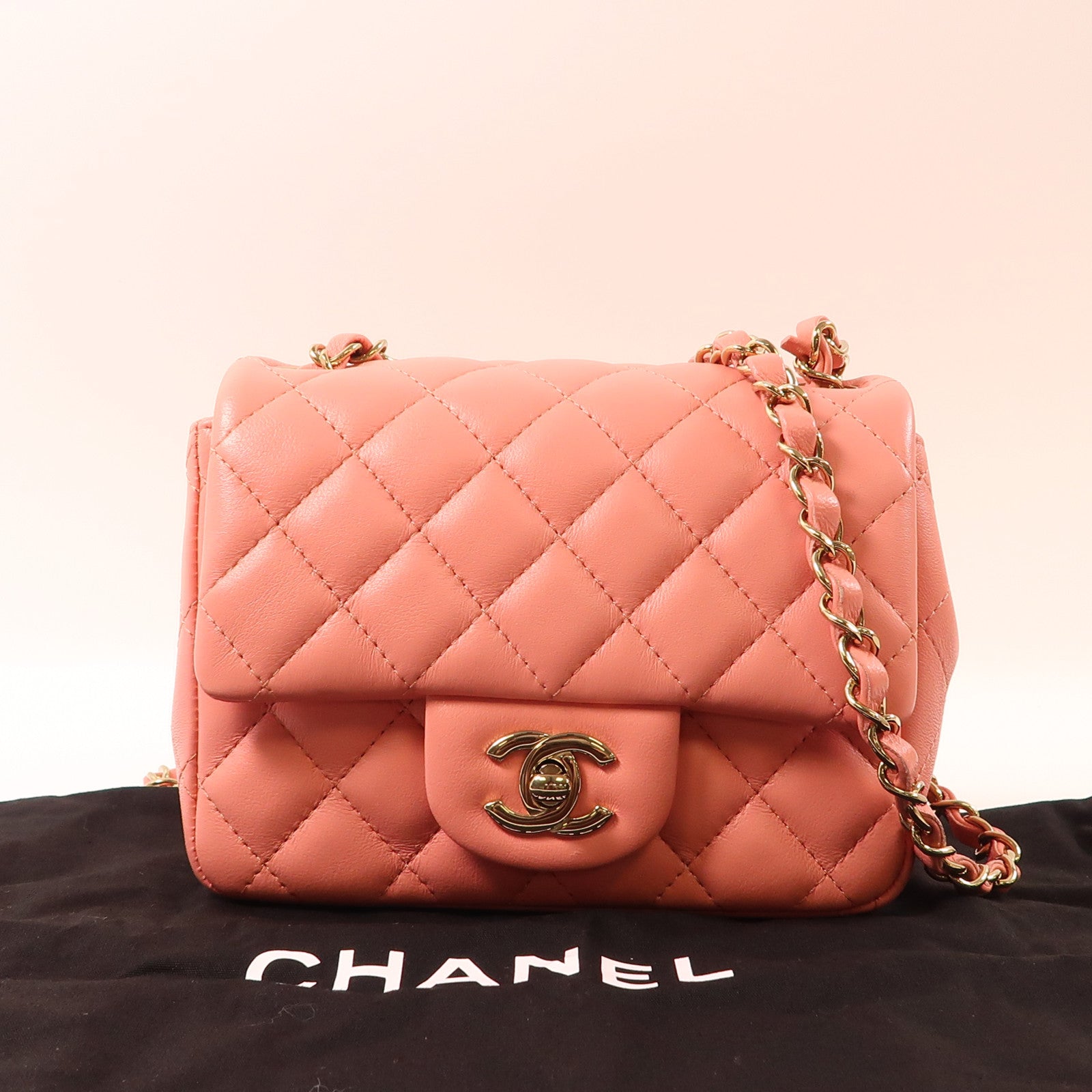 CHANEL 【激減優惠】羊皮皮革Classic 17金扣鏈帶肩背袋