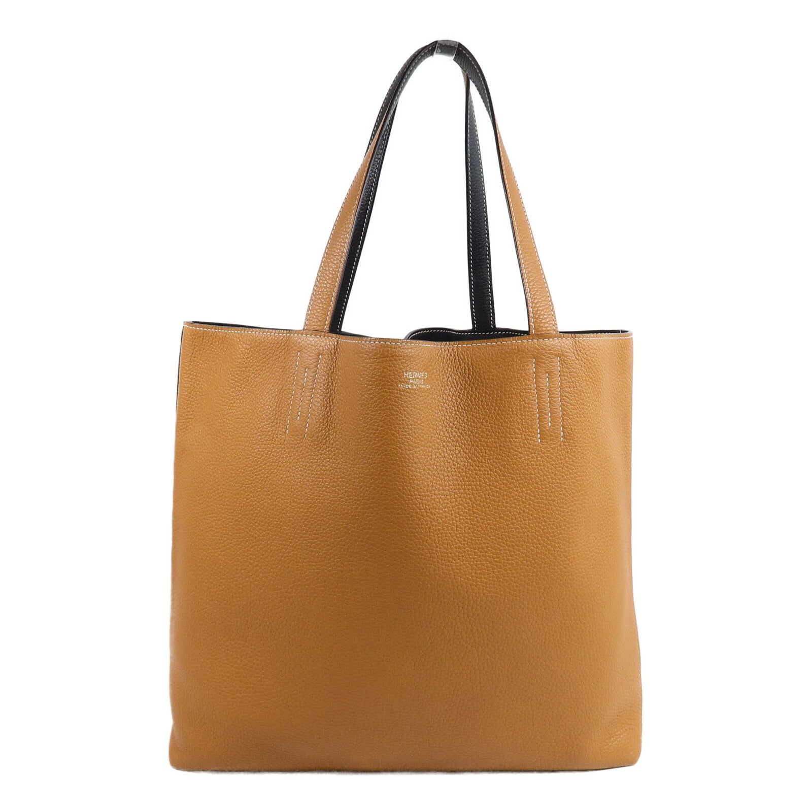 HERMES Clemence皮革Double Sens 35肩背袋Gold/Noir