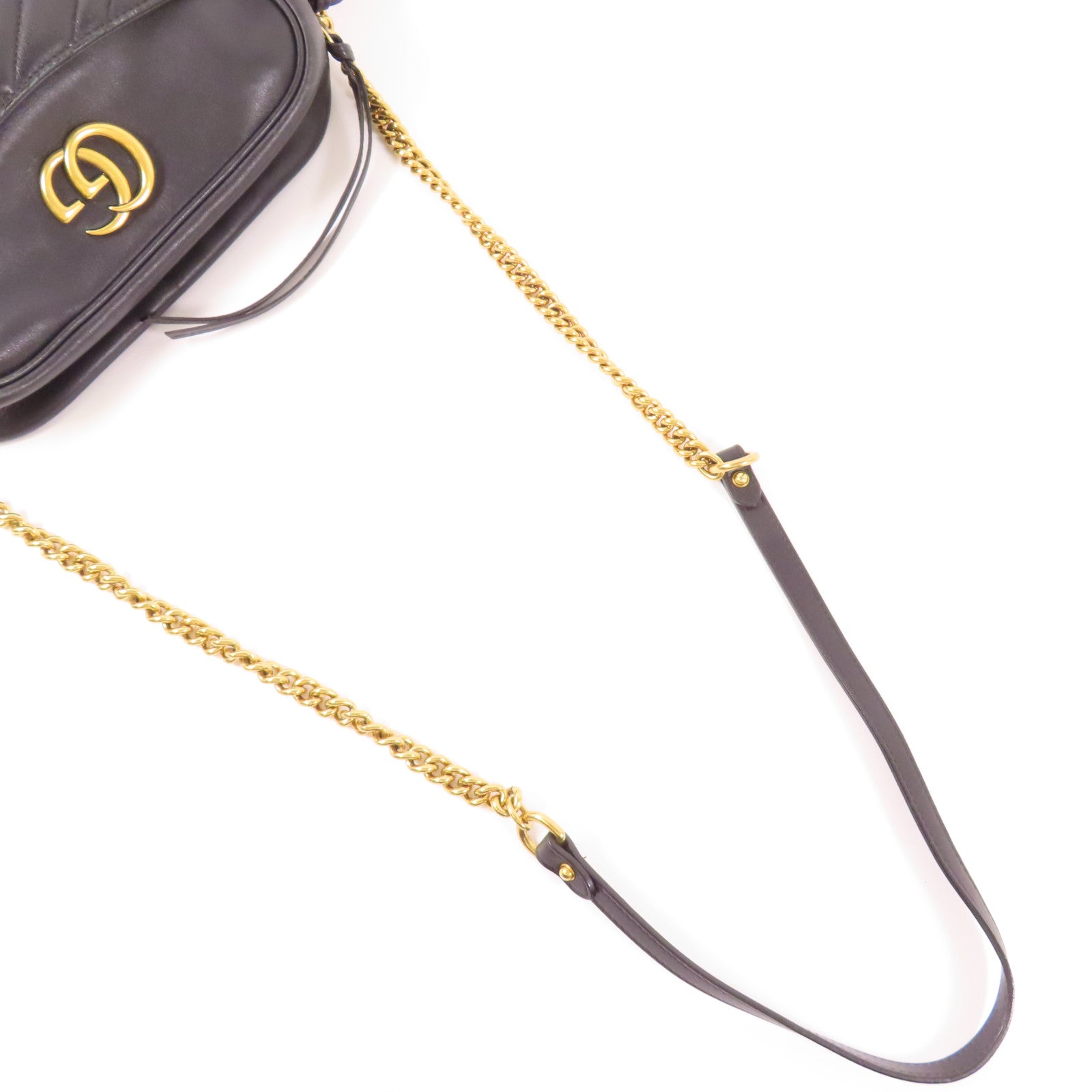 GUCCI 【激減優惠】牛皮皮革GG Marmont Chain Shoulder金扣肩背袋