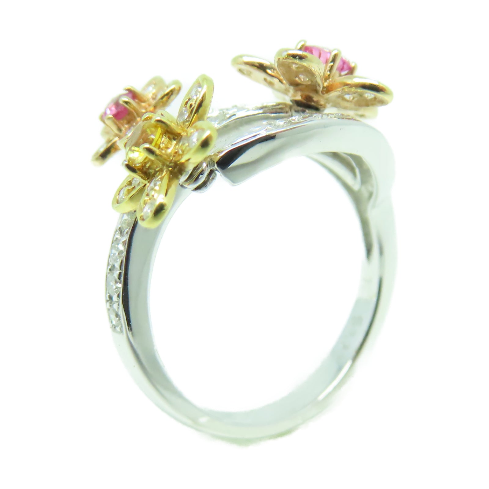 JEWELRY 【激減優惠】18K白金Ring 0.33ct藍寶石/0.51ct鑽石戒指US#6.5