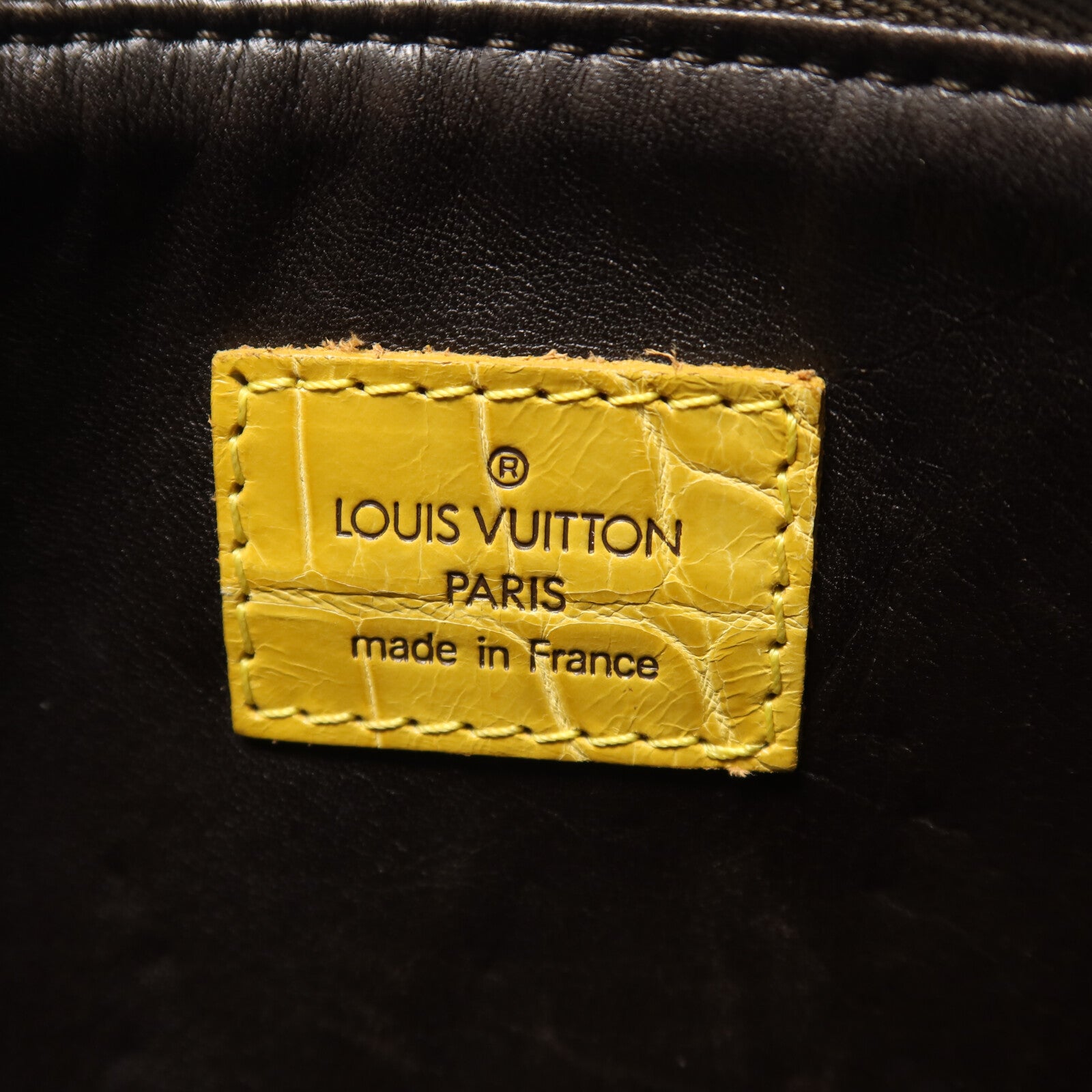 LOUIS VUITTON 牛皮皮革/絨布/鱷魚皮革L'oeil Pochette鏈帶肩背袋