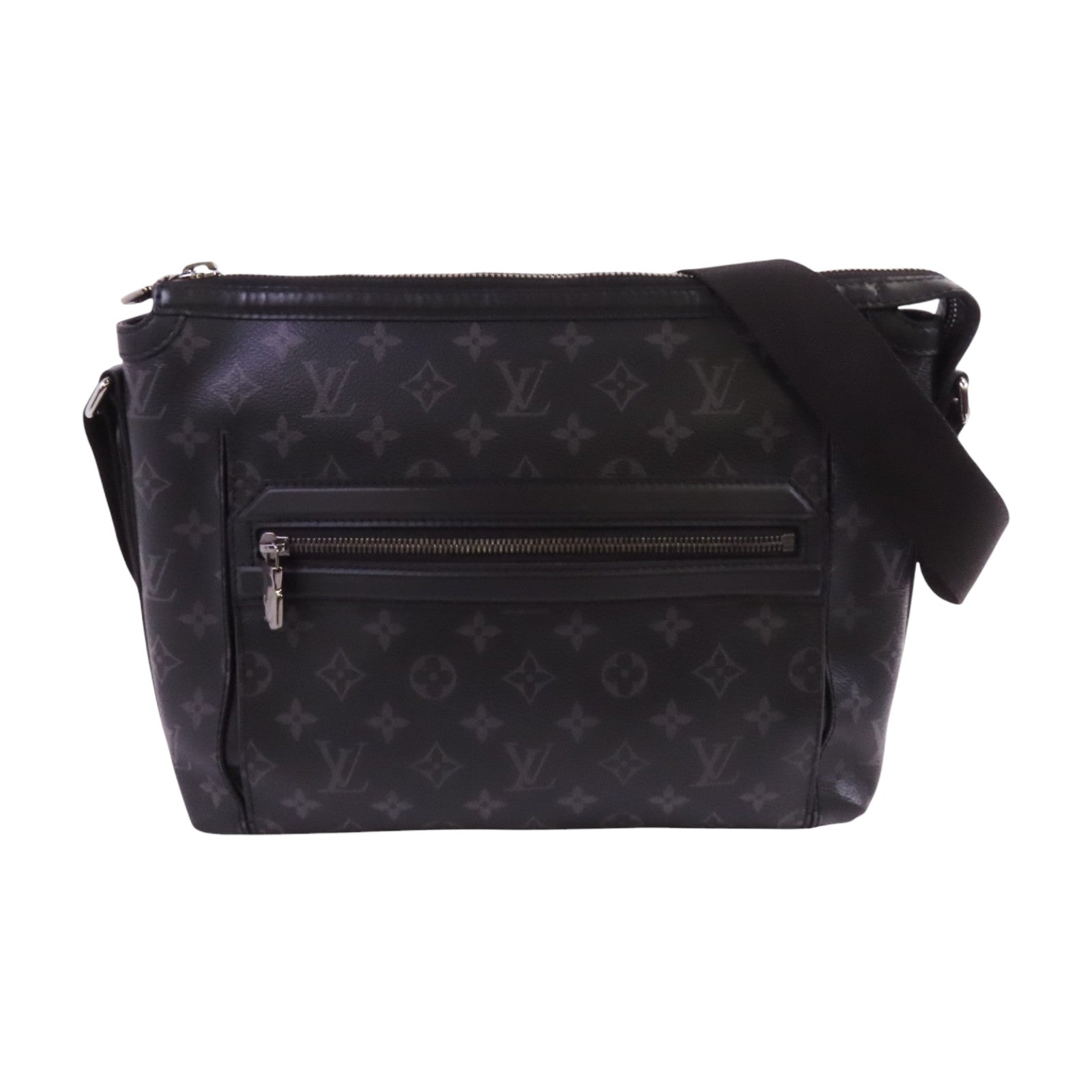 LOUIS VUITTON Monogram Eclipse Odyssey Messenger PM銀扣肩背袋