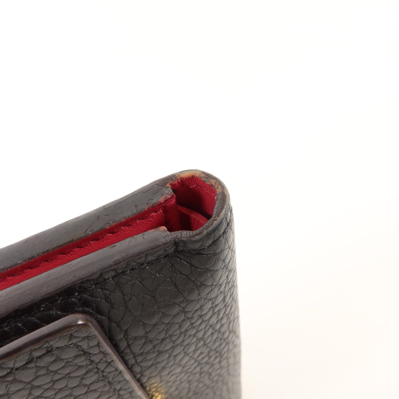 LOUIS VUITTON 牛皮皮革Capucines Compact金扣錢包