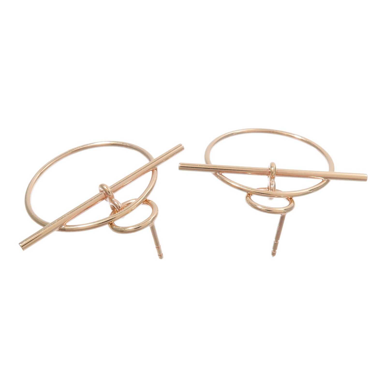 HERMES 18K玫瑰金Loop Earrings耳環