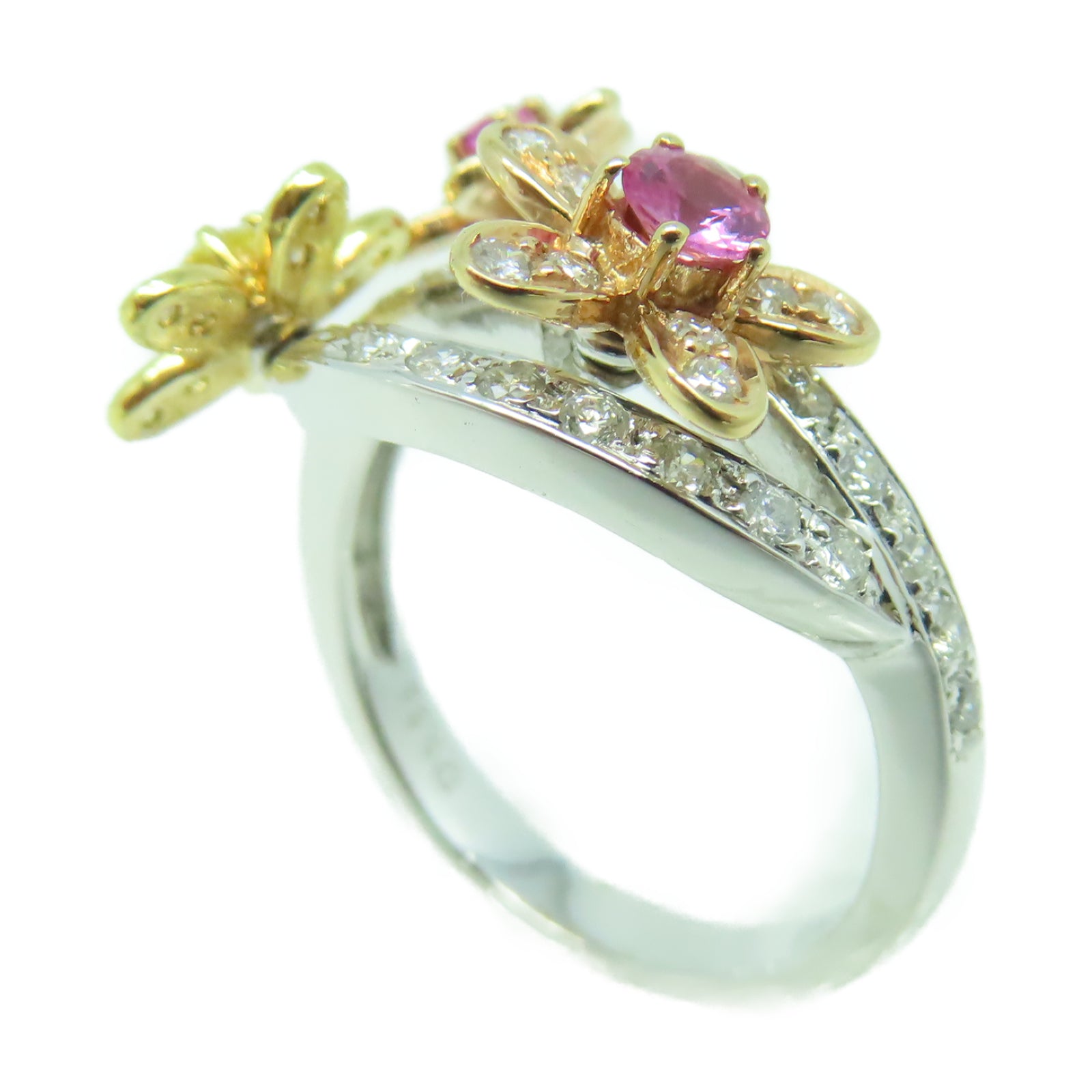 JEWELRY 【激減優惠】18K白金Ring 0.33ct藍寶石/0.51ct鑽石戒指US#6.5