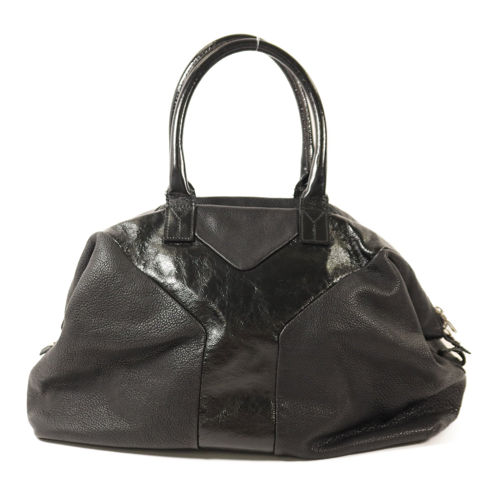 SAINT LAURENT 牛皮皮革Easy Boston Bag銀扣手挽袋
