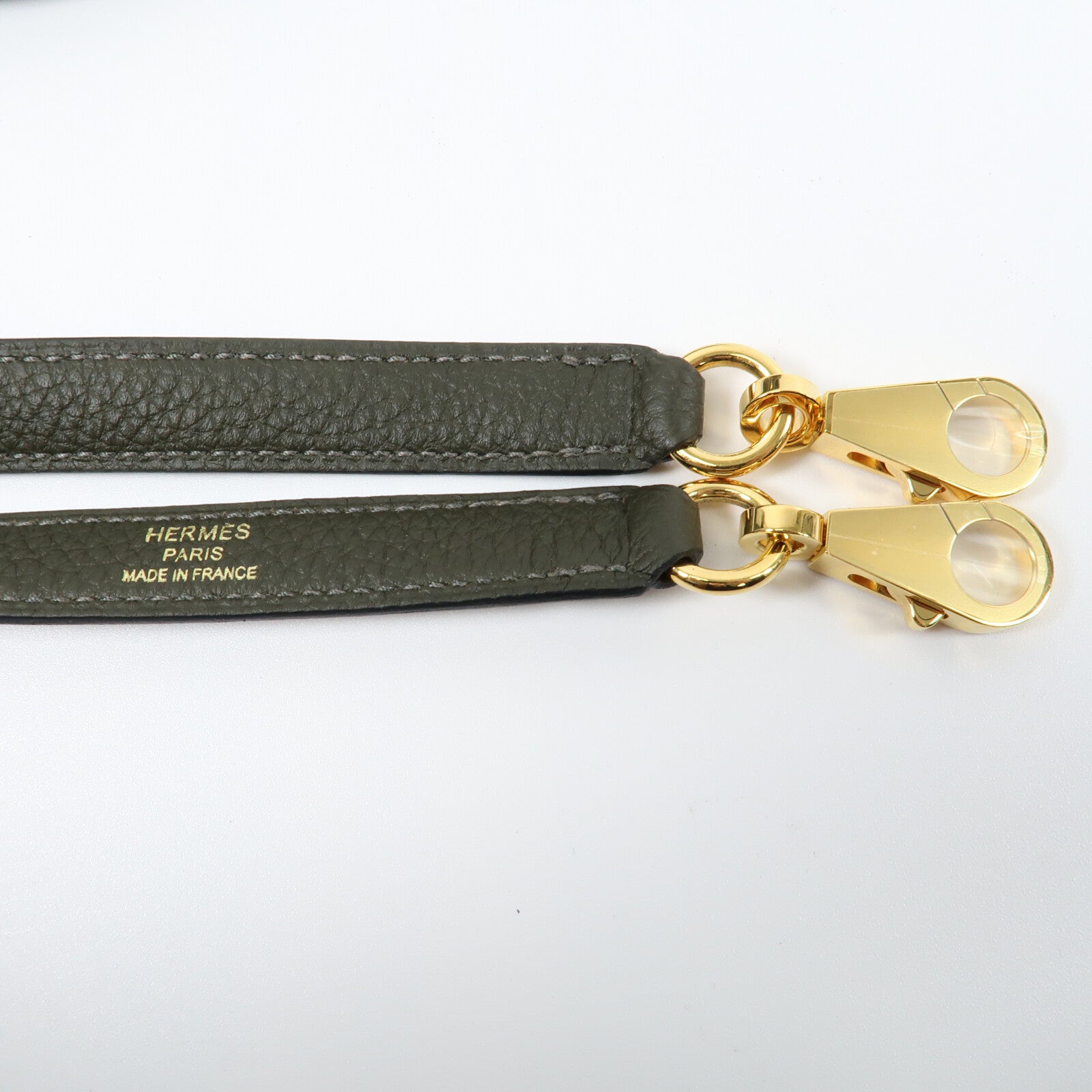 HERMES Clemence皮革Kelly 35手挽肩背兩用袋Vert Olive