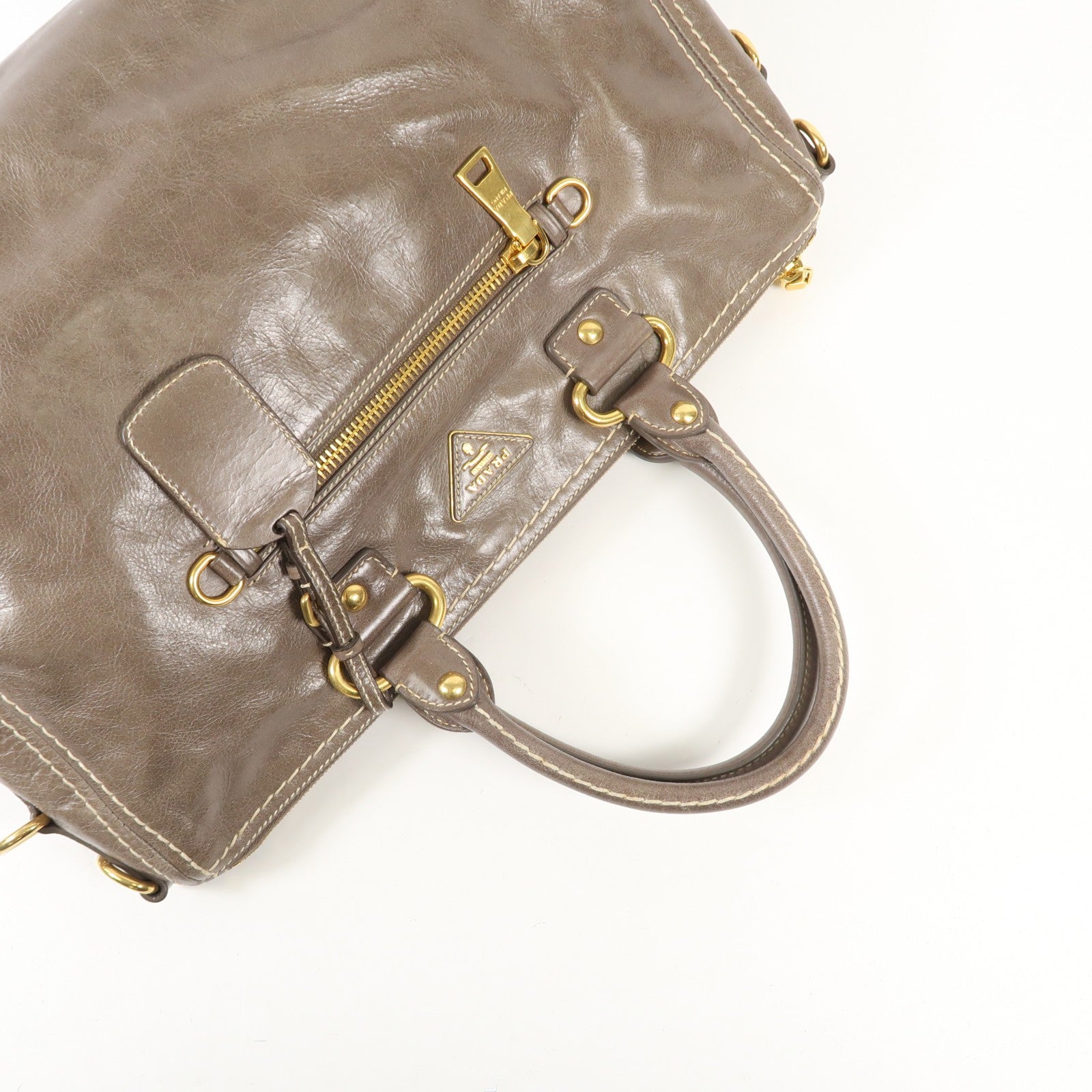 PRADA 牛皮皮革2 Way Shoulder Bag金扣手挽肩背兩用袋