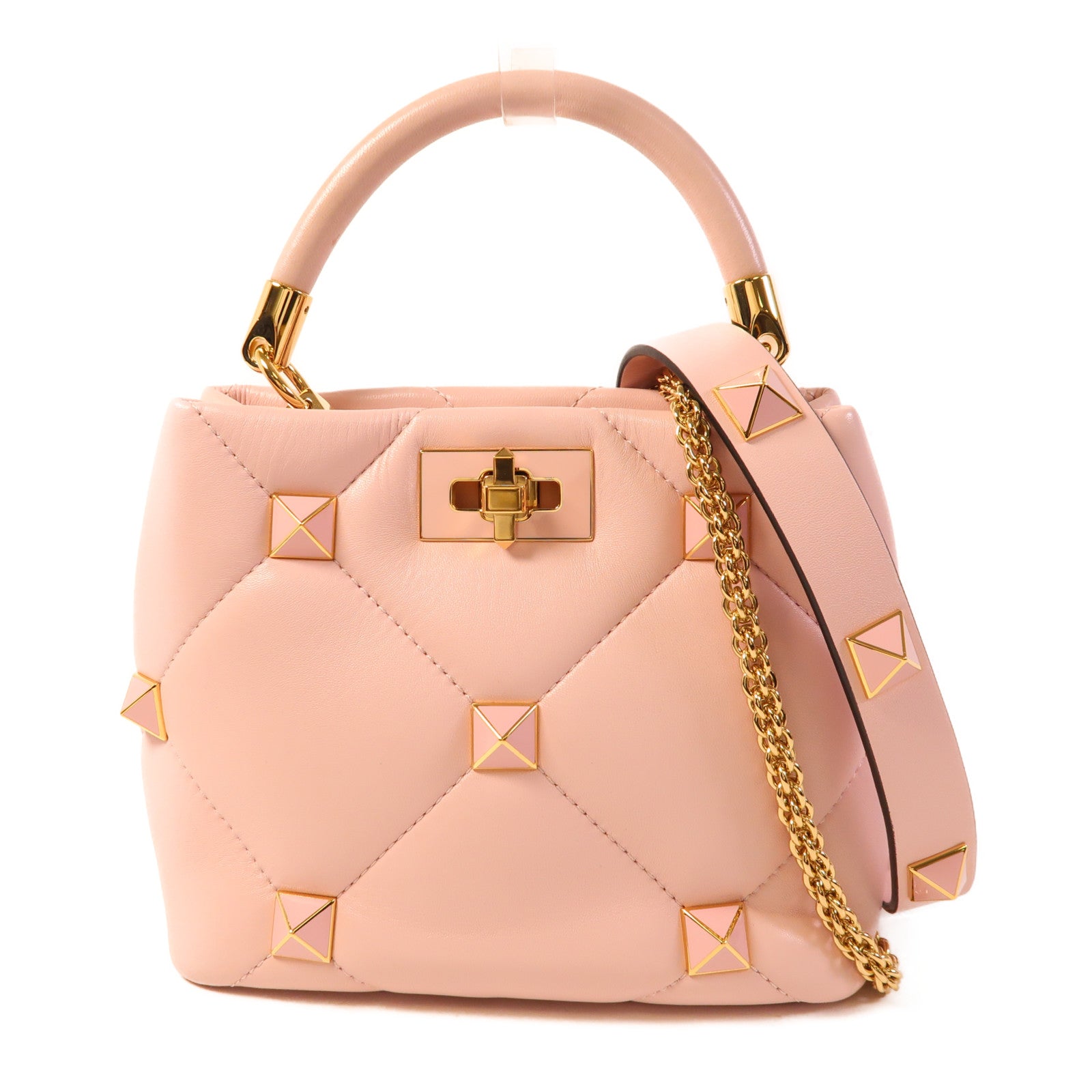 Valentino 牛皮皮革2 Way Shoulder Bag金扣手挽肩背兩用袋