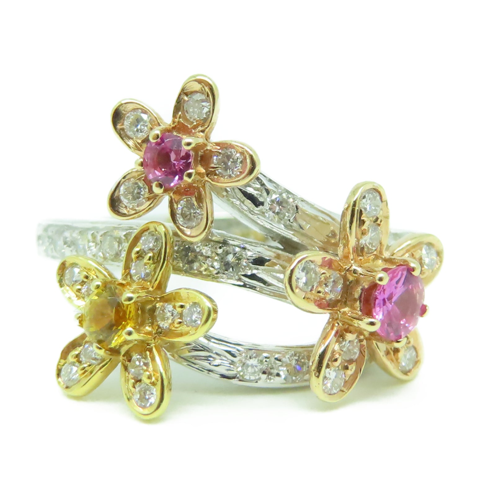 JEWELRY 【激減優惠】18K白金Ring 0.33ct藍寶石/0.51ct鑽石戒指US#6.5