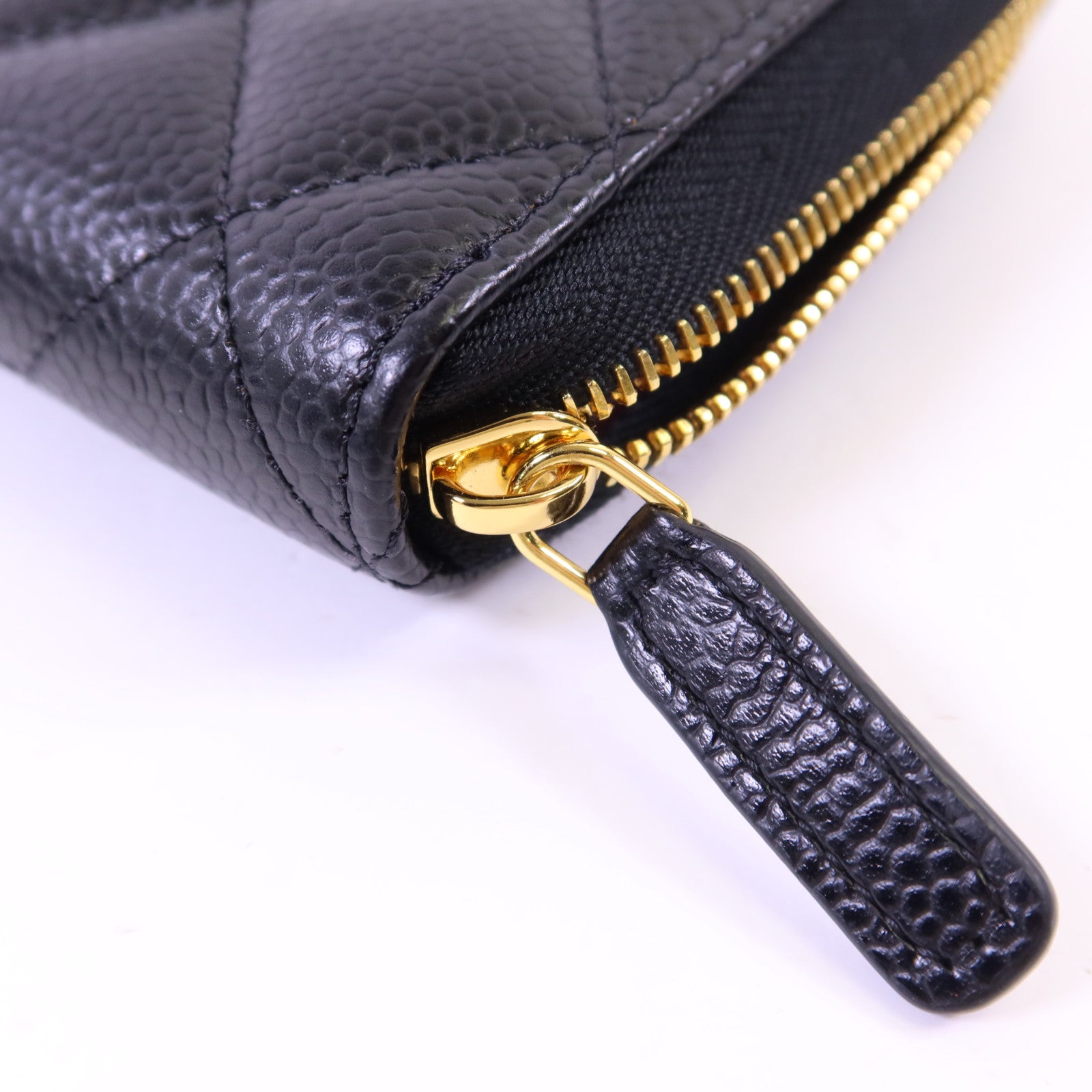 CHANEL 牛皮皮革Zipper Long Wallet金扣長錢包
