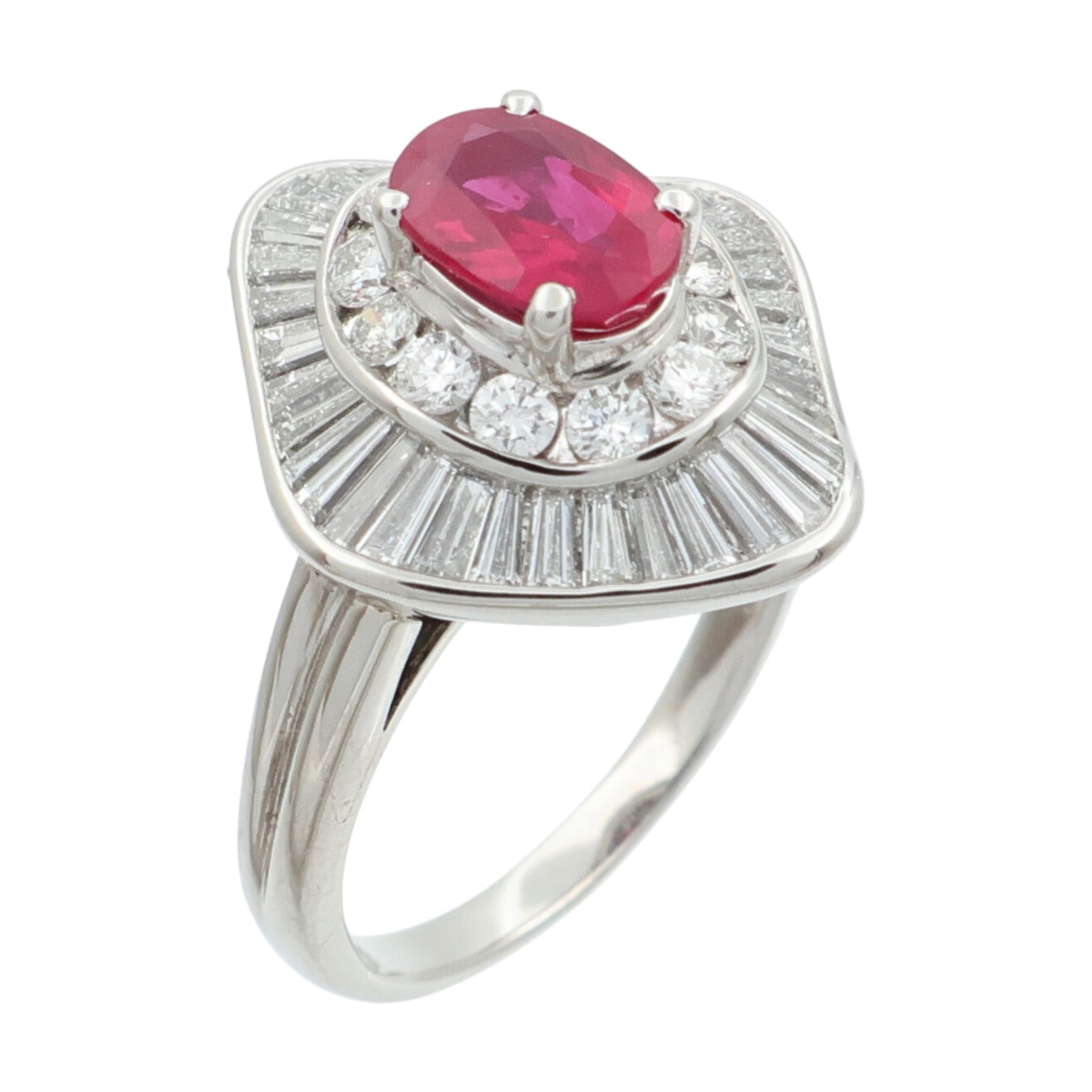 JEWELRY PT900鉑金/紅寶石Ruby鑽石戒指