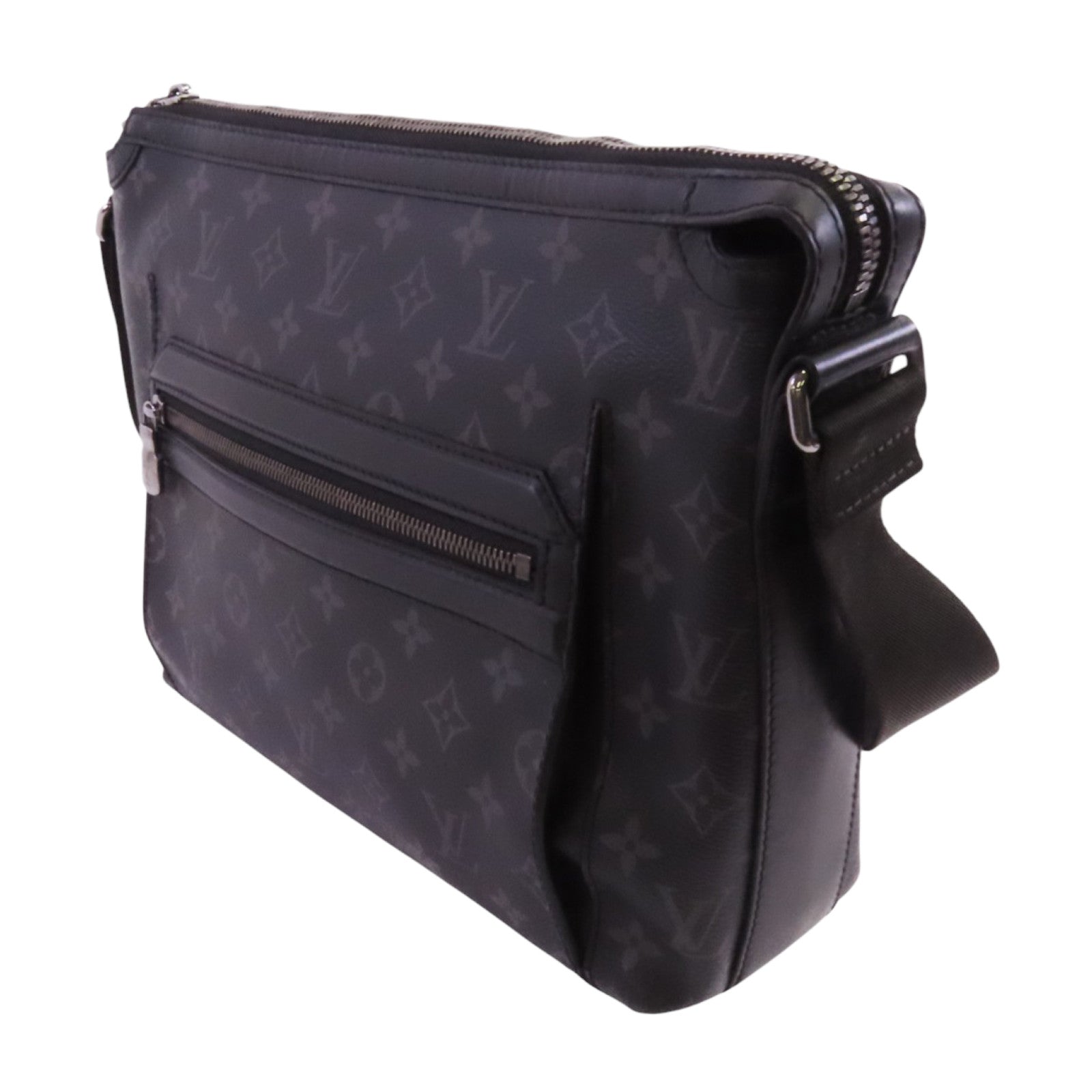 LOUIS VUITTON Monogram Eclipse Odyssey Messenger PM銀扣肩背袋